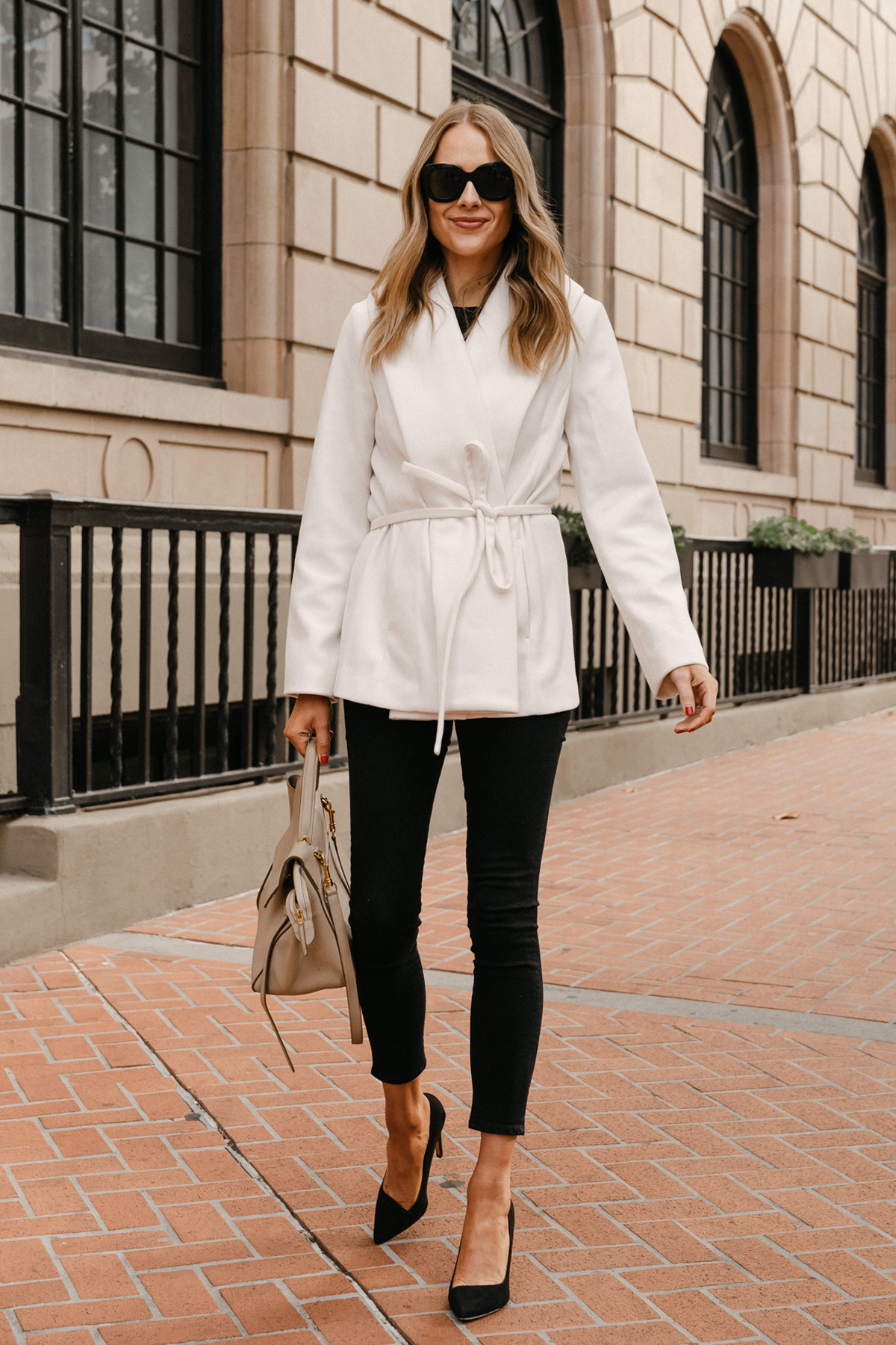 Here are the Benefits of a Long White Winter Coat - Posh in Progress