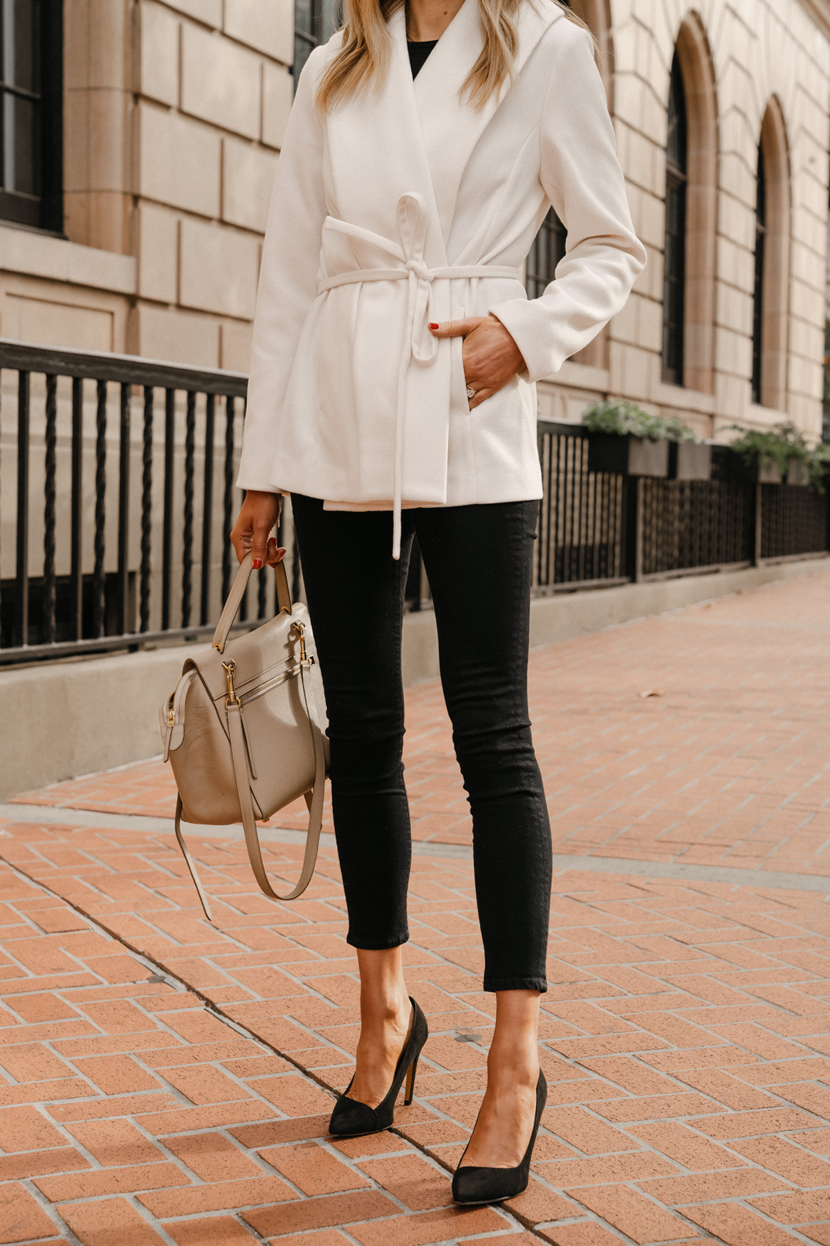 White blazer outlet in winter