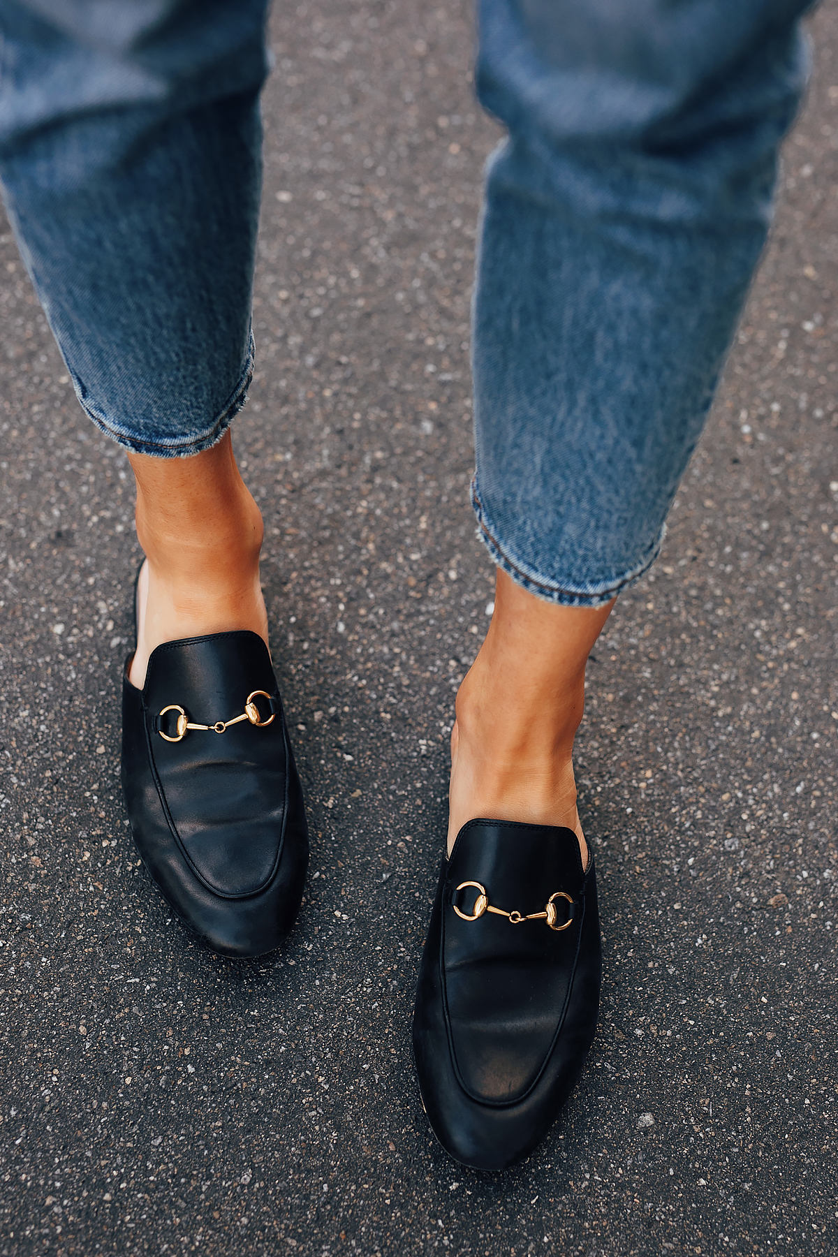 slip on mules black