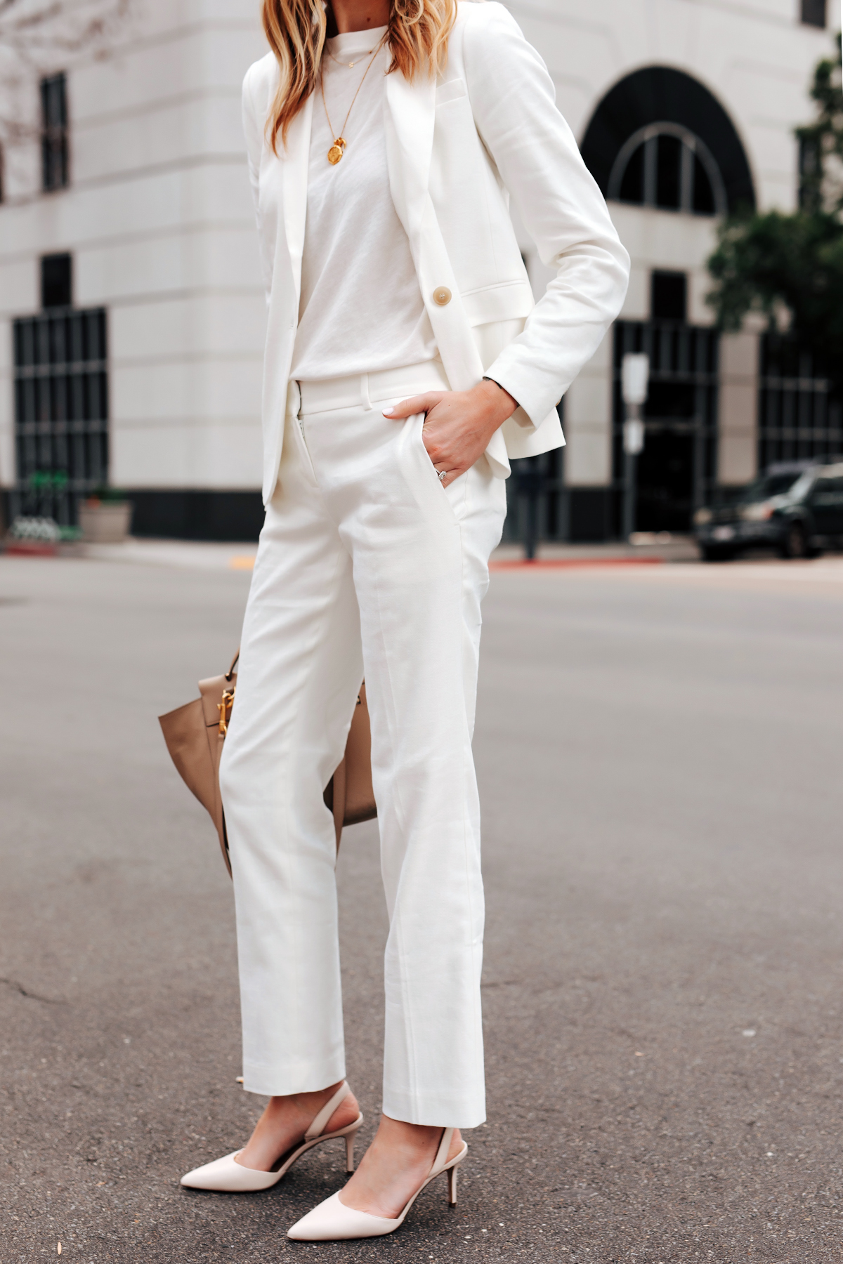 OOTD 4.2.19: Black Work Pants and White Blazer