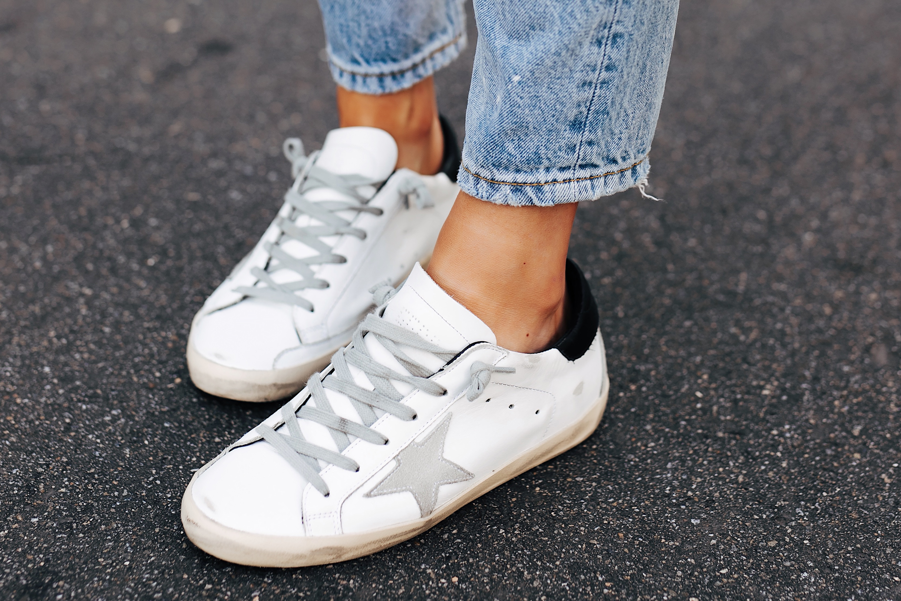 Woman Wearing Golden Goose Sneakers Fashion Jackson San Diego Fashion Blogger Street Style