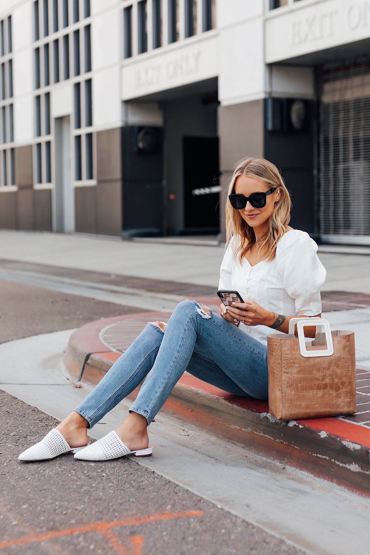 White hot sale woven mules