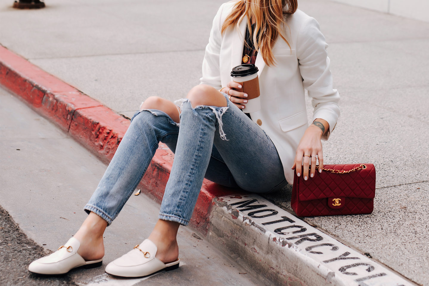 A Stylish Way to Wear White Gucci Princetown Mules | Fashion Jackson