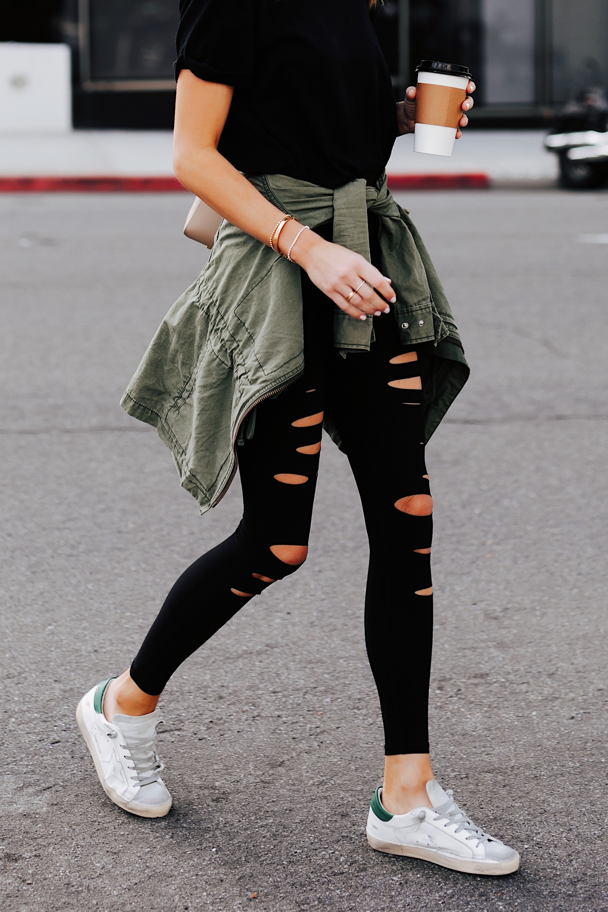 Black Ripped Leggings - Black  Black ripped leggings, Fashion