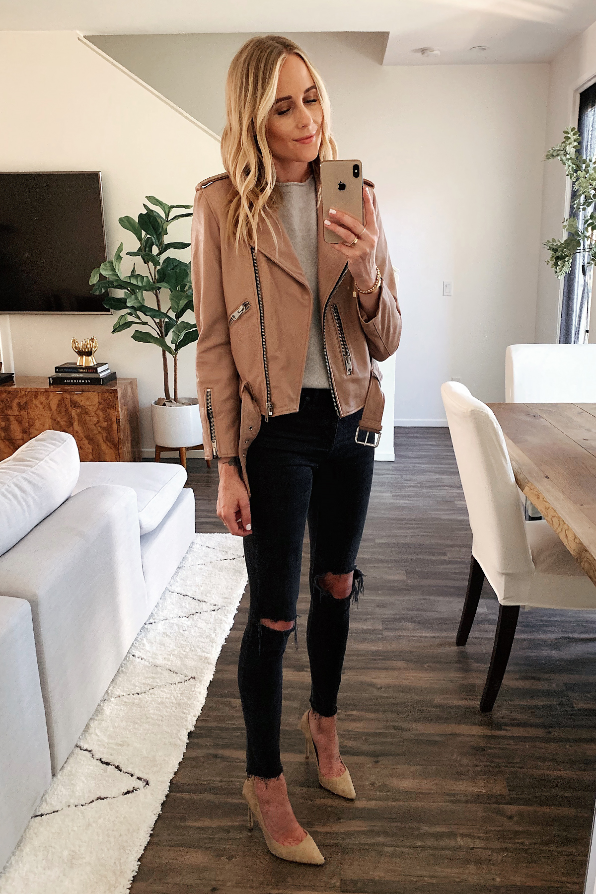 7 Ways to Style the Blush Leather Jacket from the #NSALE - Fashion Jackson