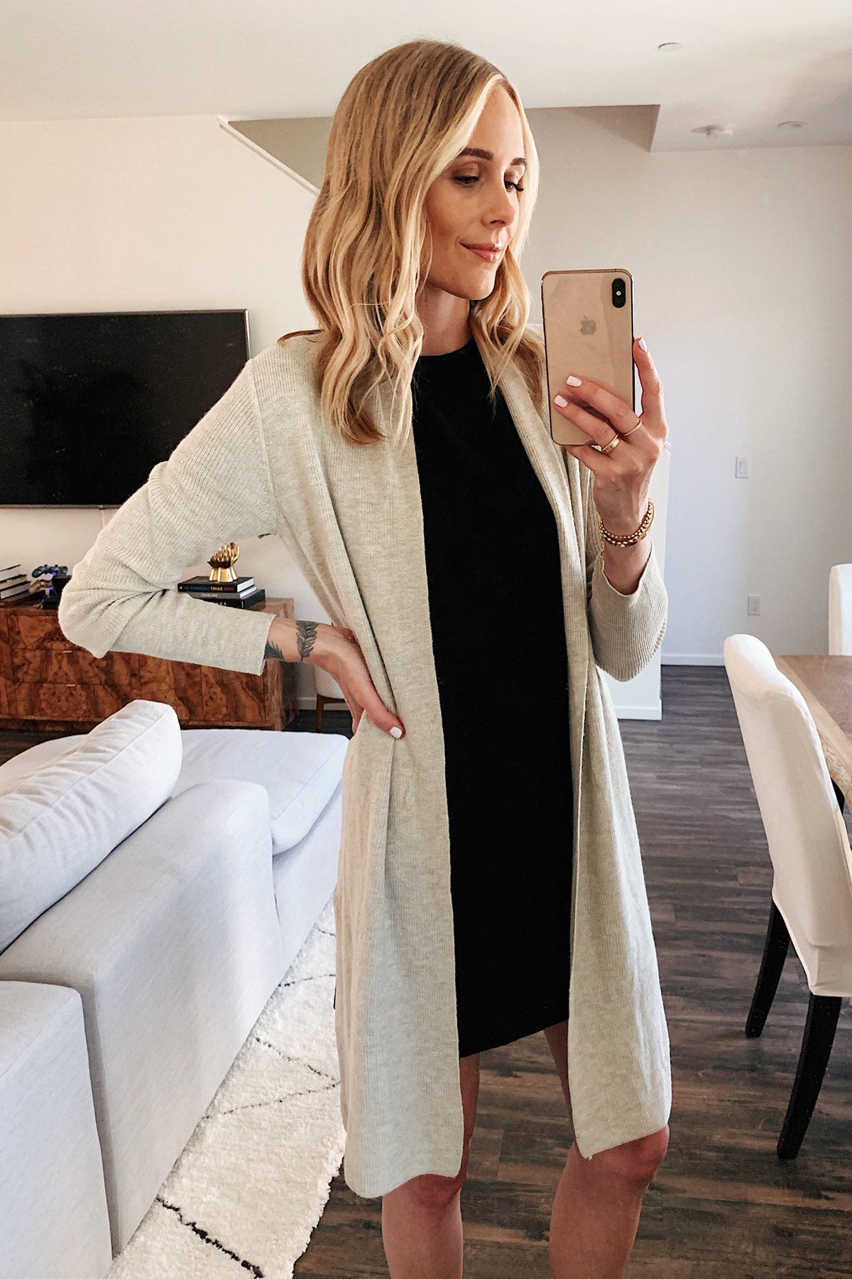 Long Beige Cardigan