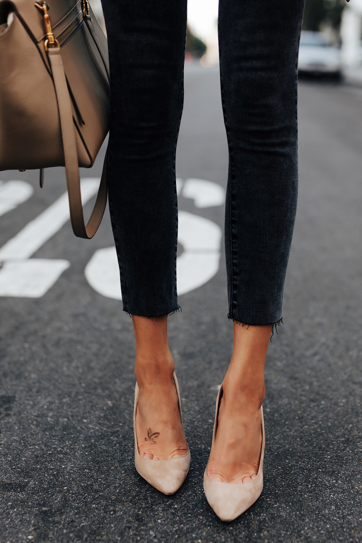 Abercrombie Black Skinny Jeans Jimmy Choo Nude BB Pumps