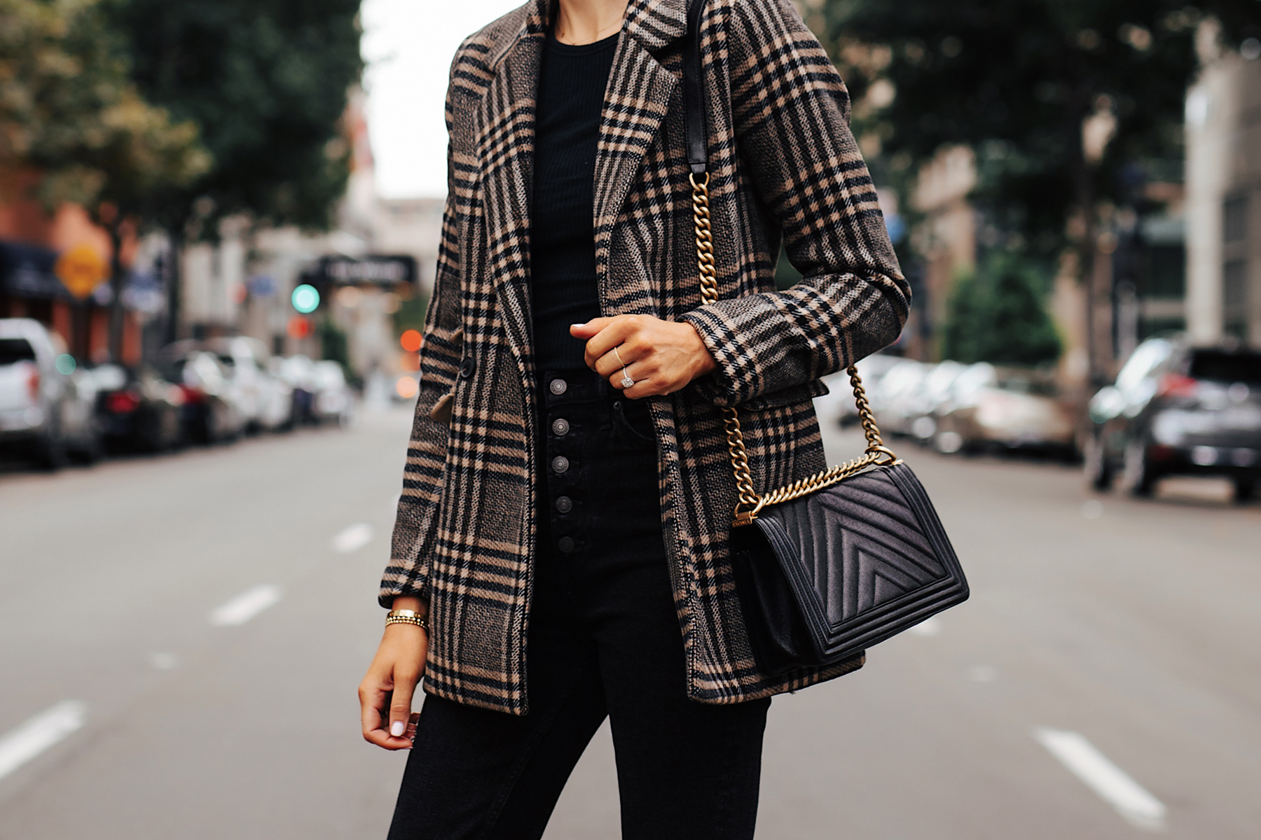 Plaid hot sale blazer coat