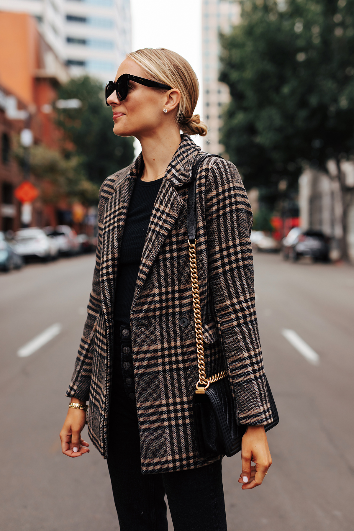 Wool cheap plaid coat