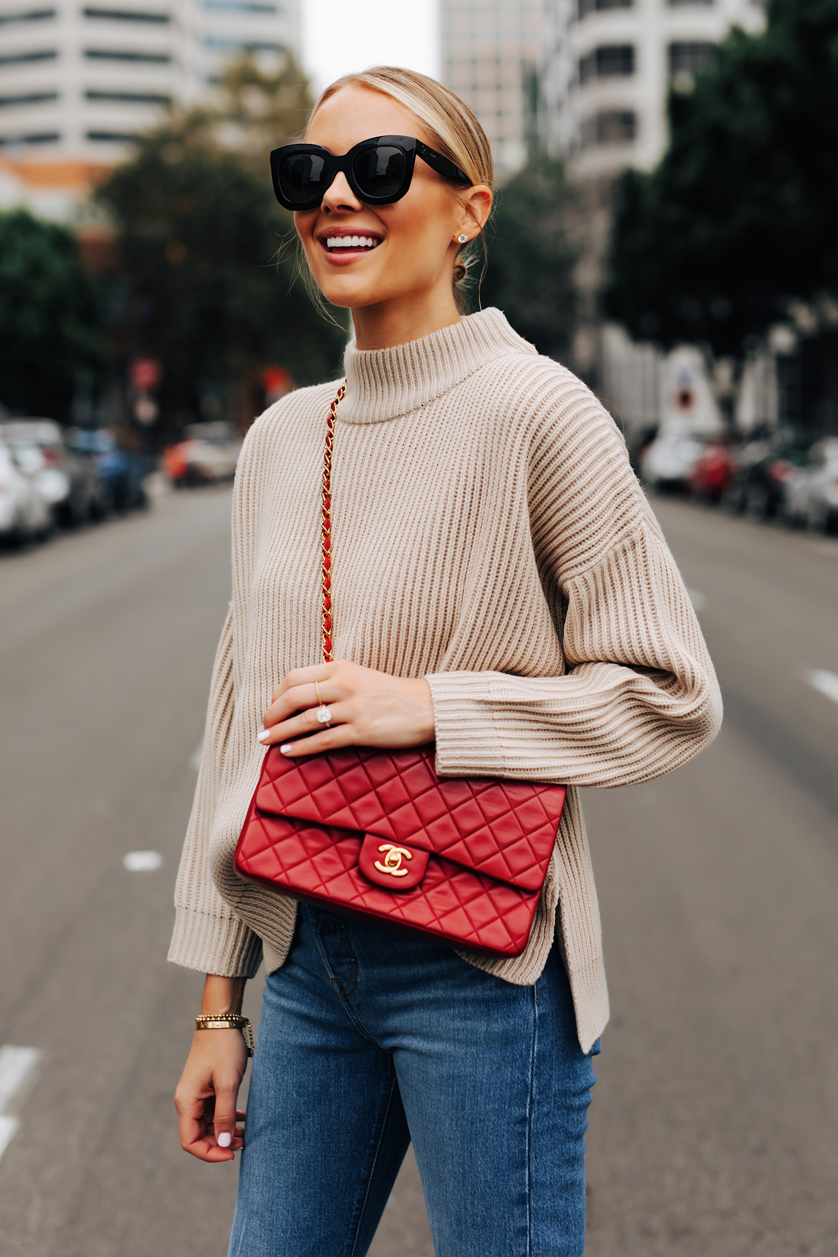 mock neck sweater outfit