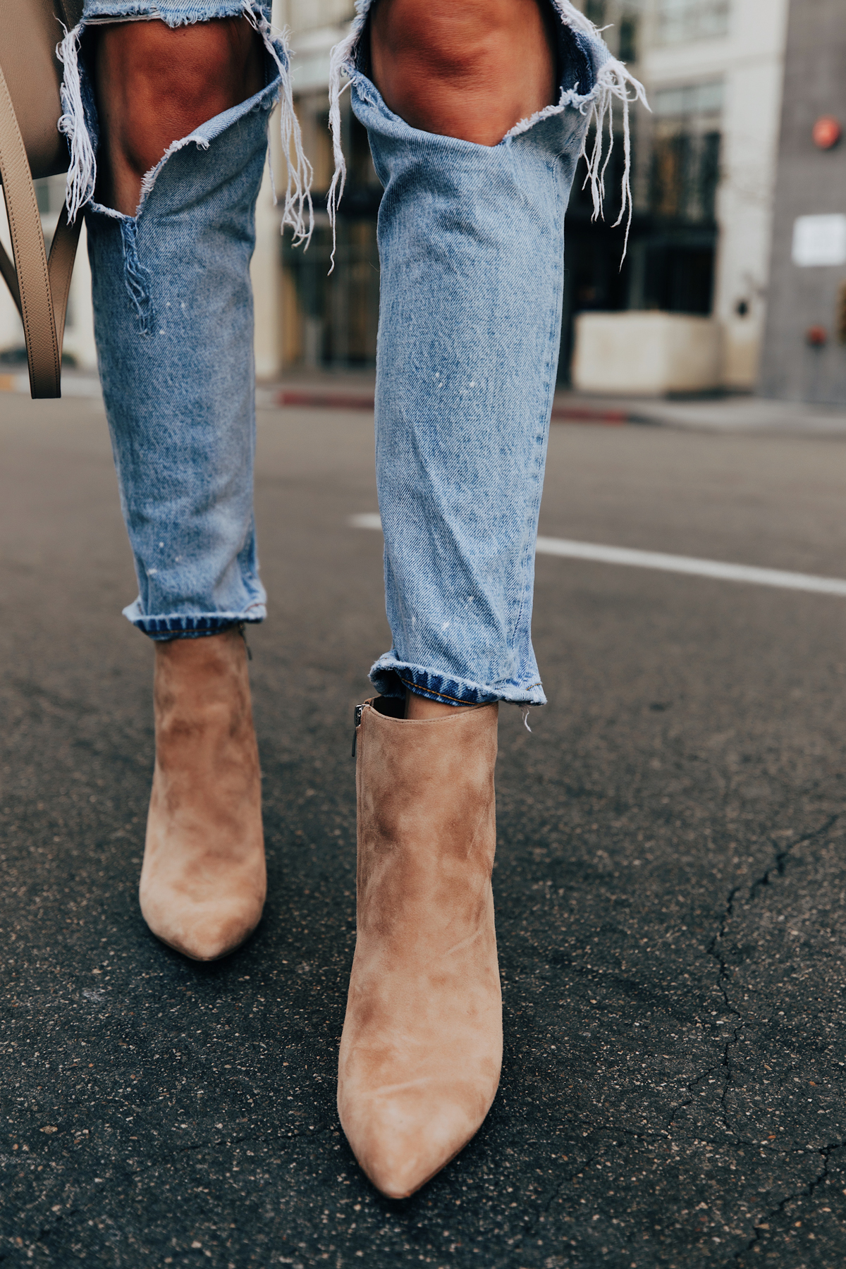 beige ankle booties