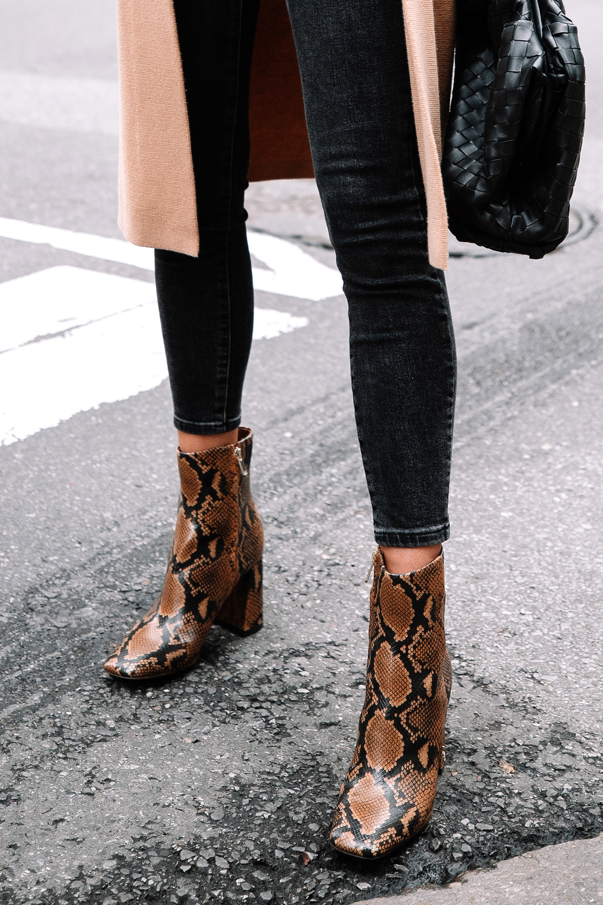 snakeskin booties