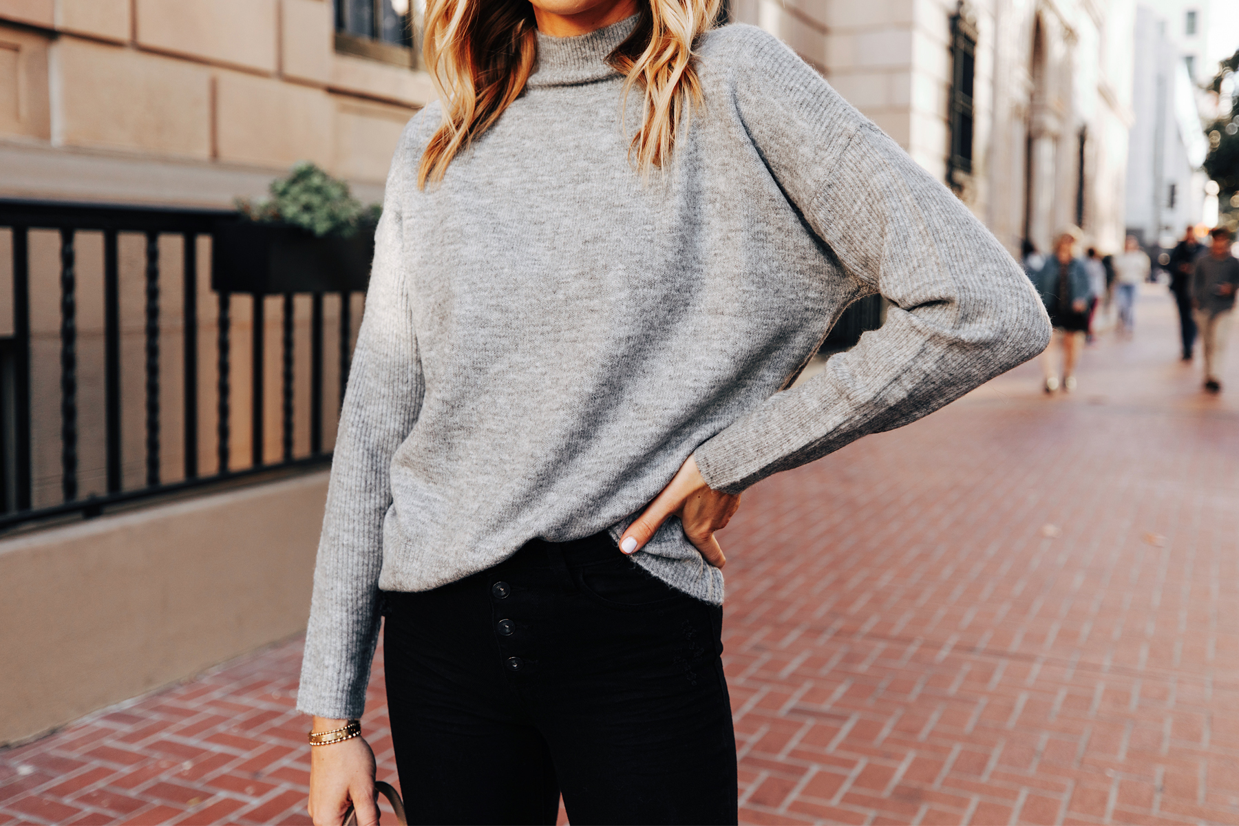 Grey sweater black on sale jeans