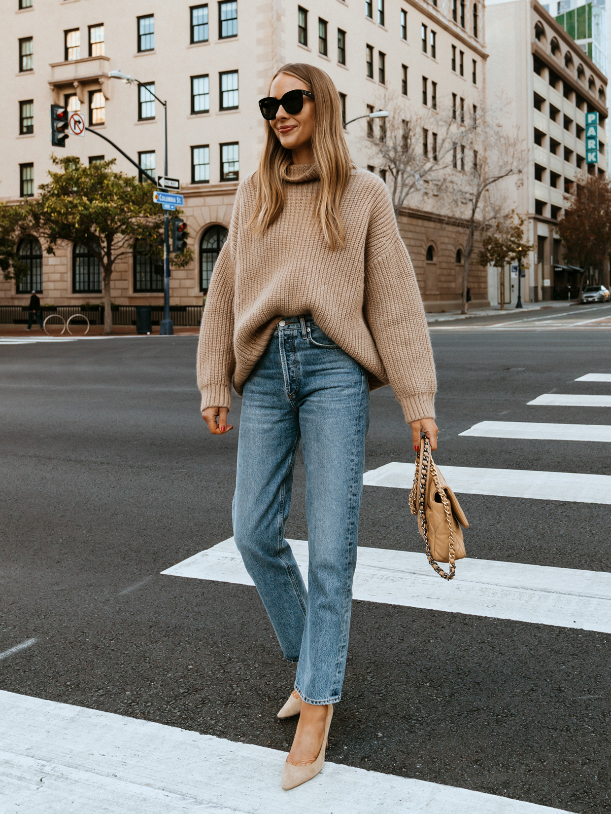 The Best Tan, Oversized Turtleneck Sweater to Dress Up or Down ...