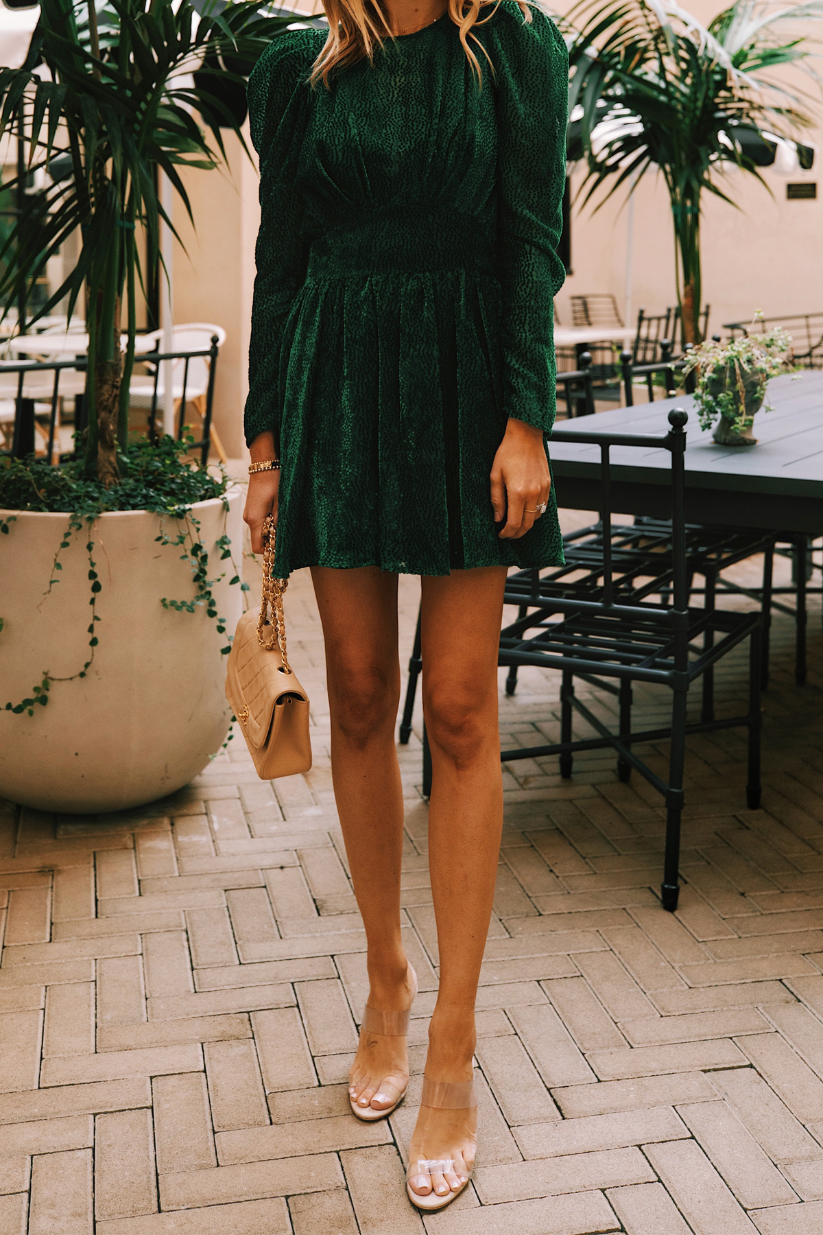 Bloomingdales green shop velvet dress