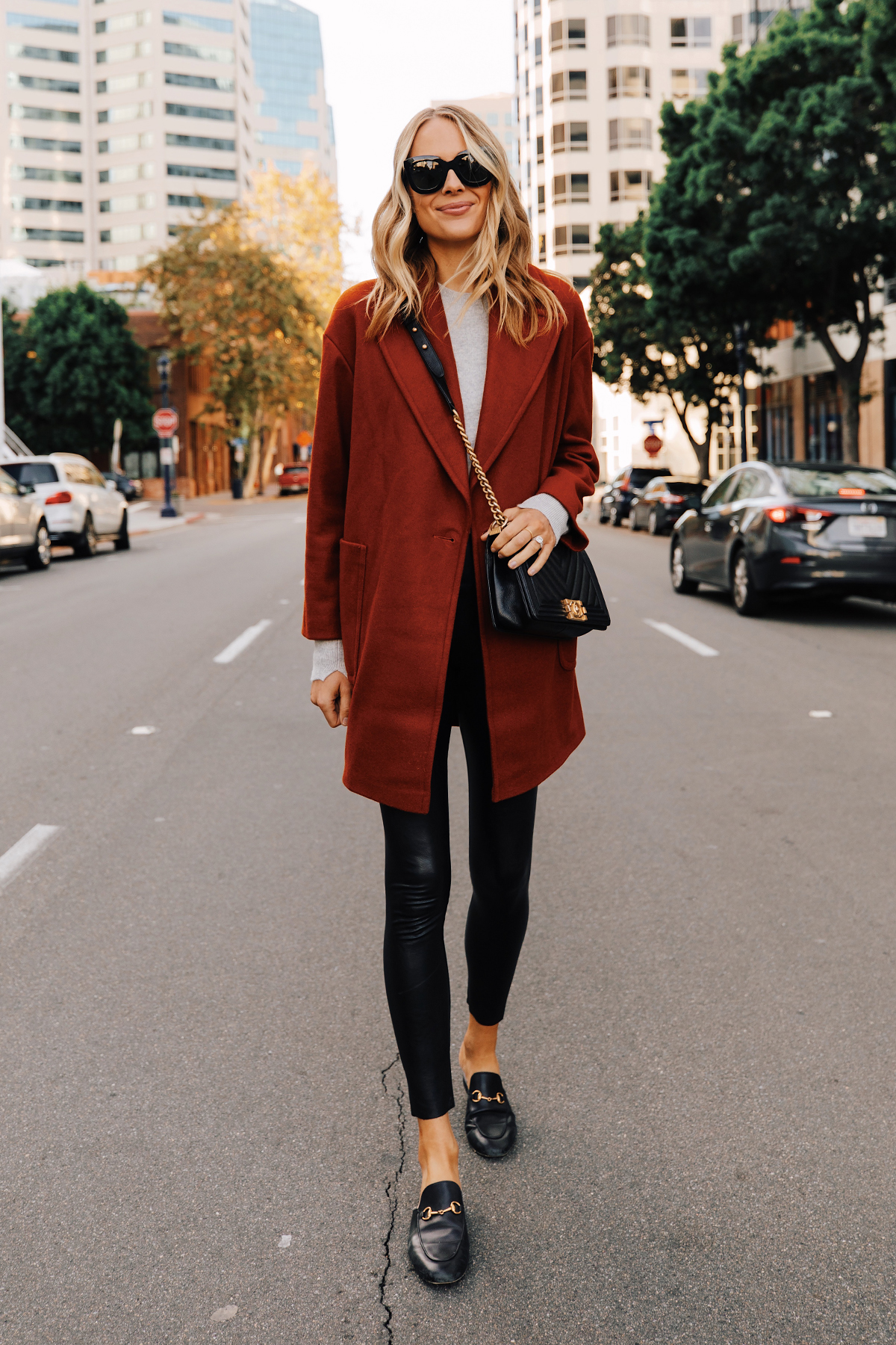 Red Parka Coat // Leather Leggings - A Day In The Lalz