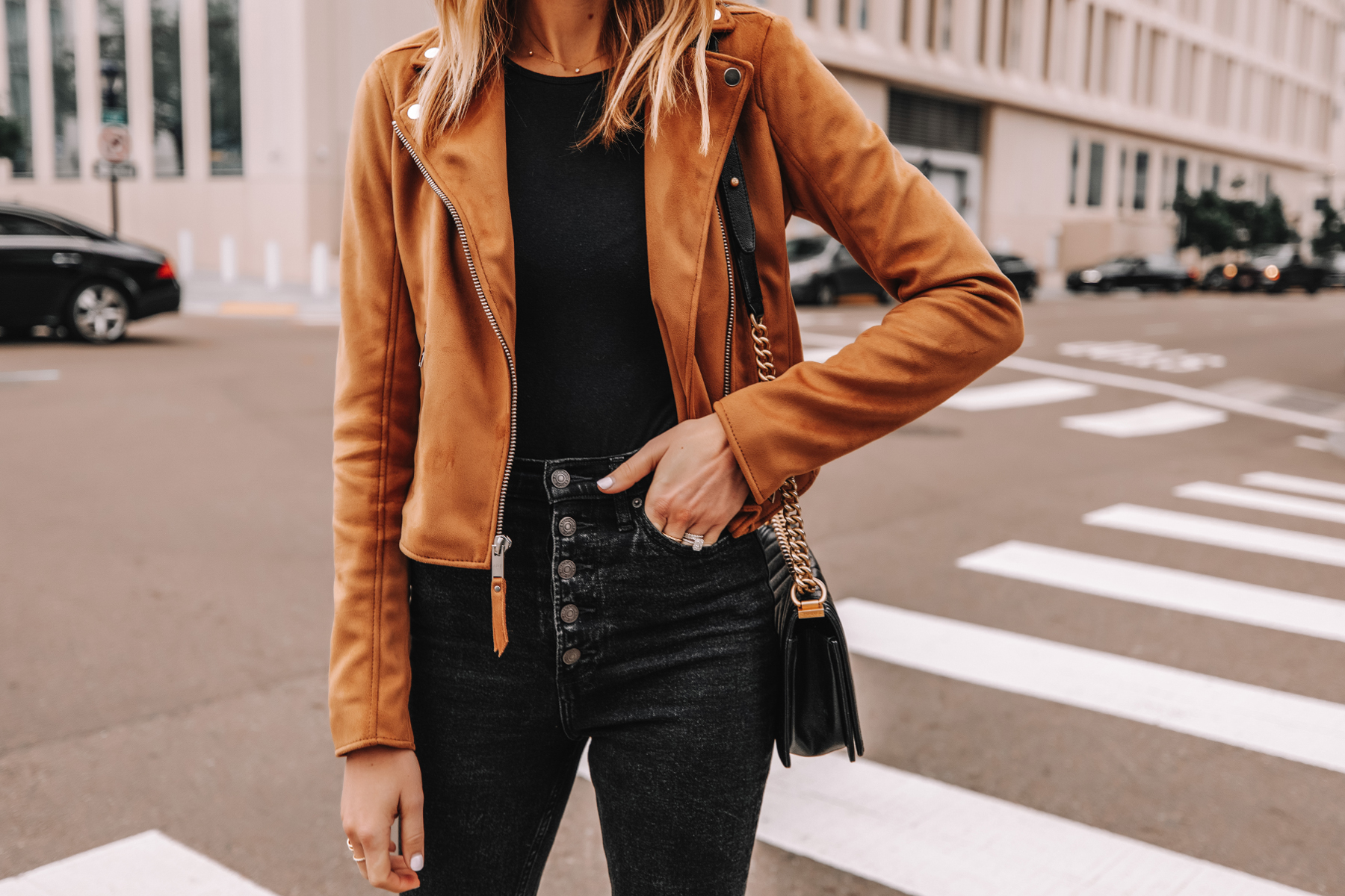 How I Wear Abercombie's Faux Suede Moto Jacket - Fashion Jackson