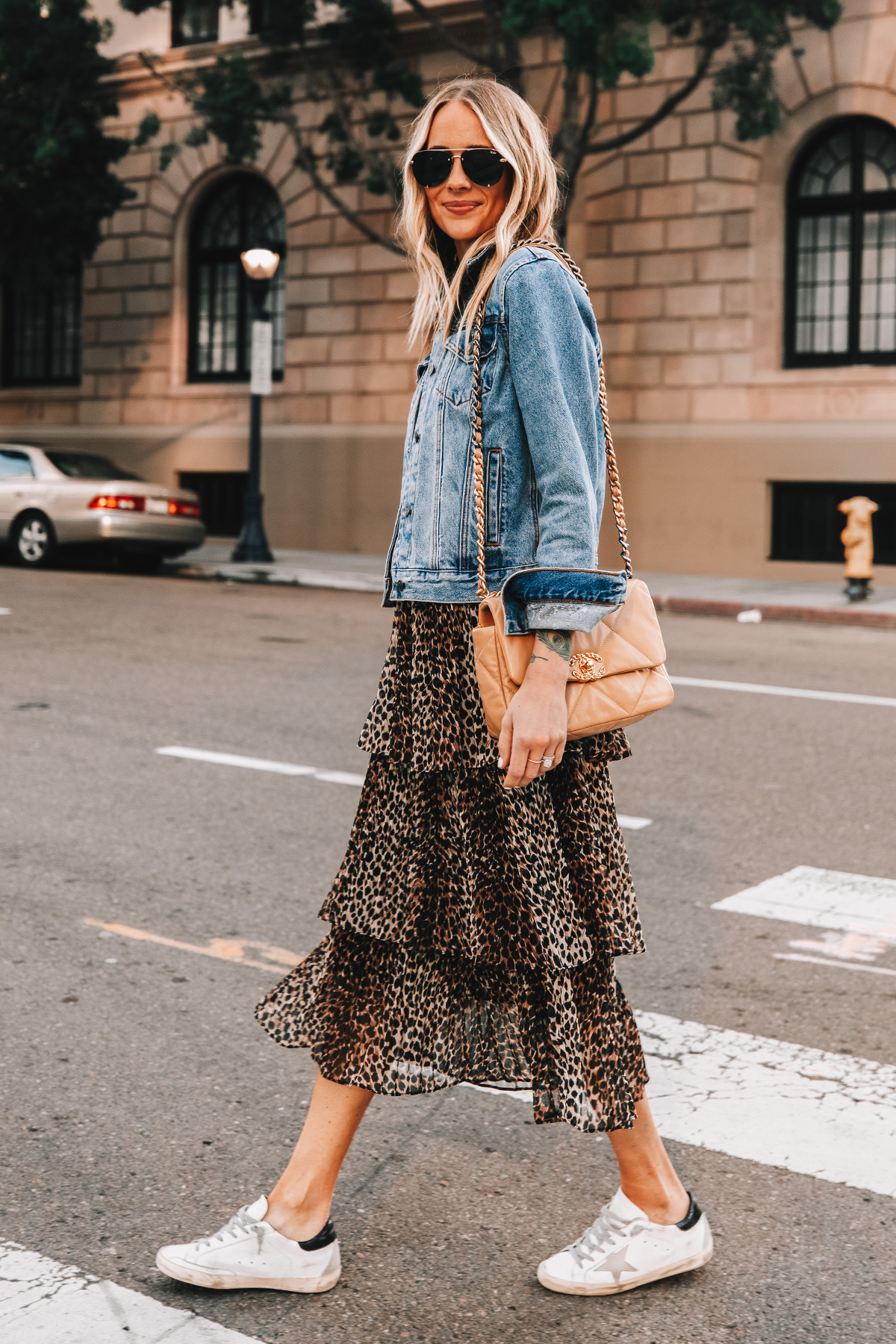 Tiered leopard clearance skirt