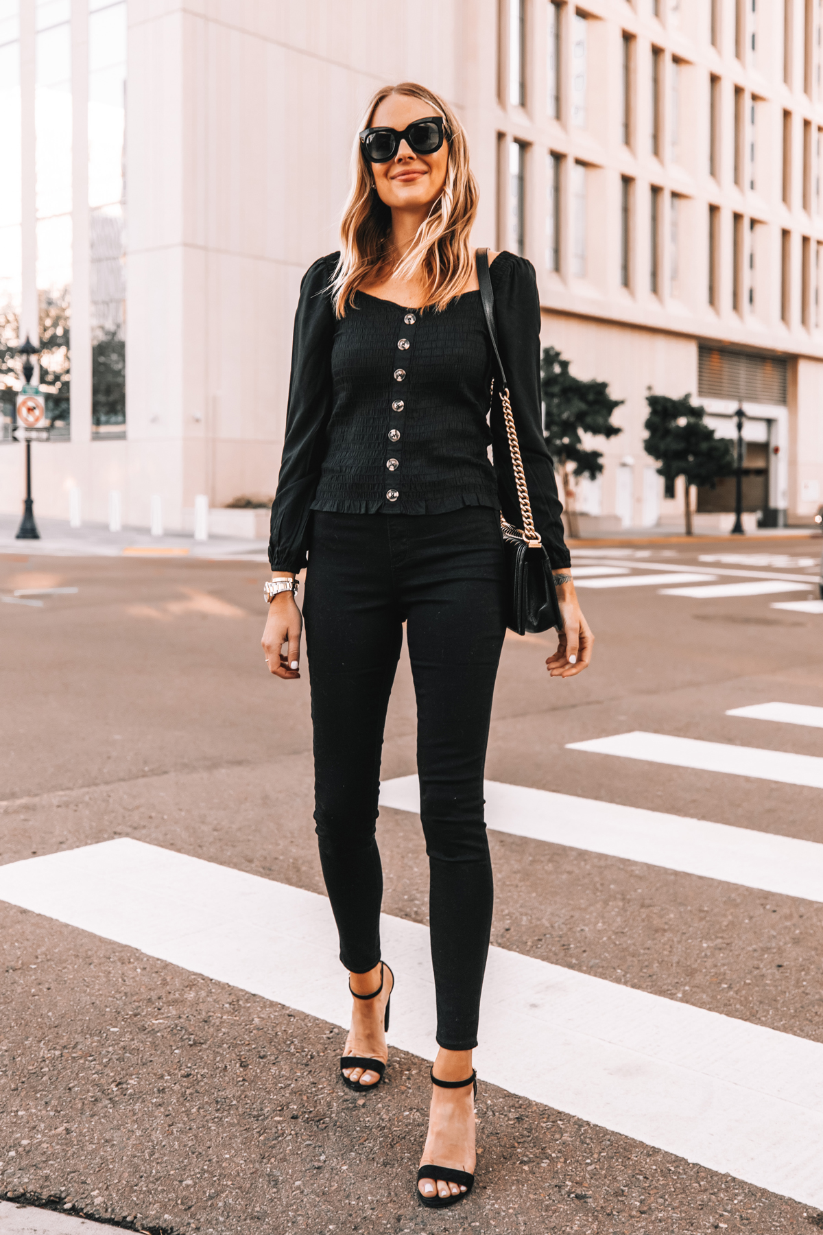 Black jeans and black hotsell top outfit