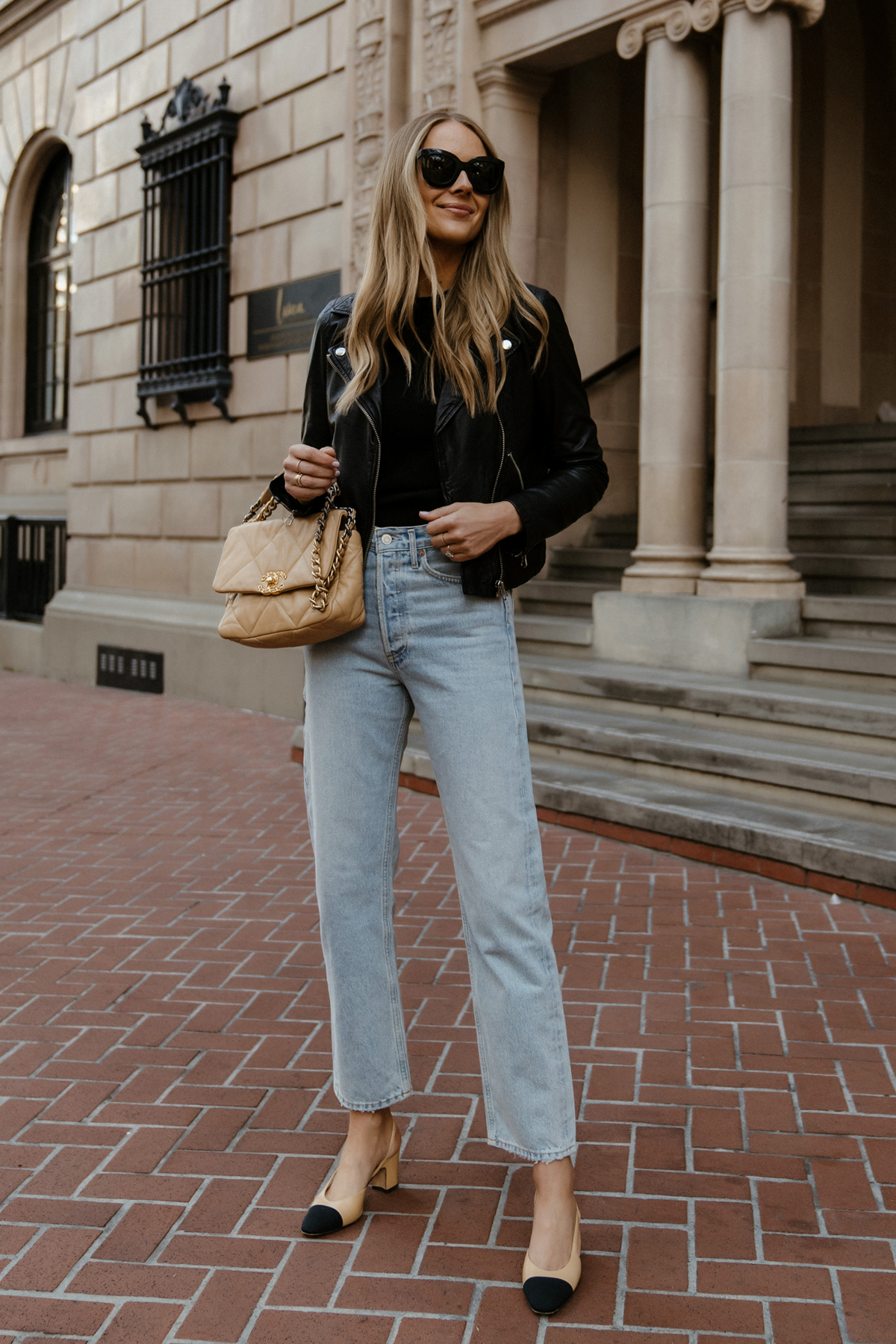 How to Dress Up Jean Shorts With a Black Blazer + Chanel Slingbacks -  Fashion Jackson