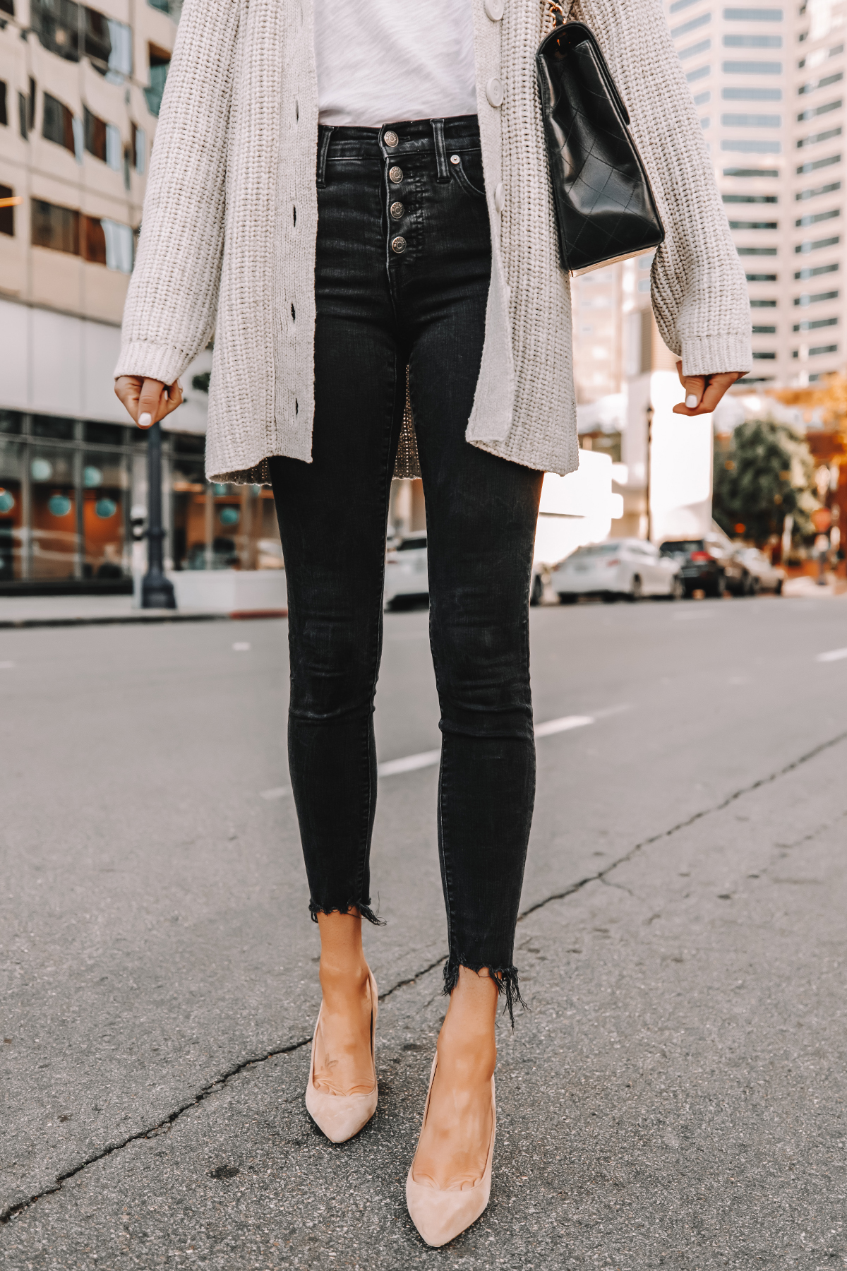 white t shirt jeans and heels