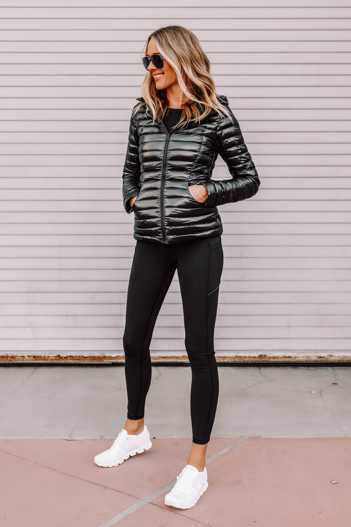 Down jacket (small) // lululemon leggings // winter boots