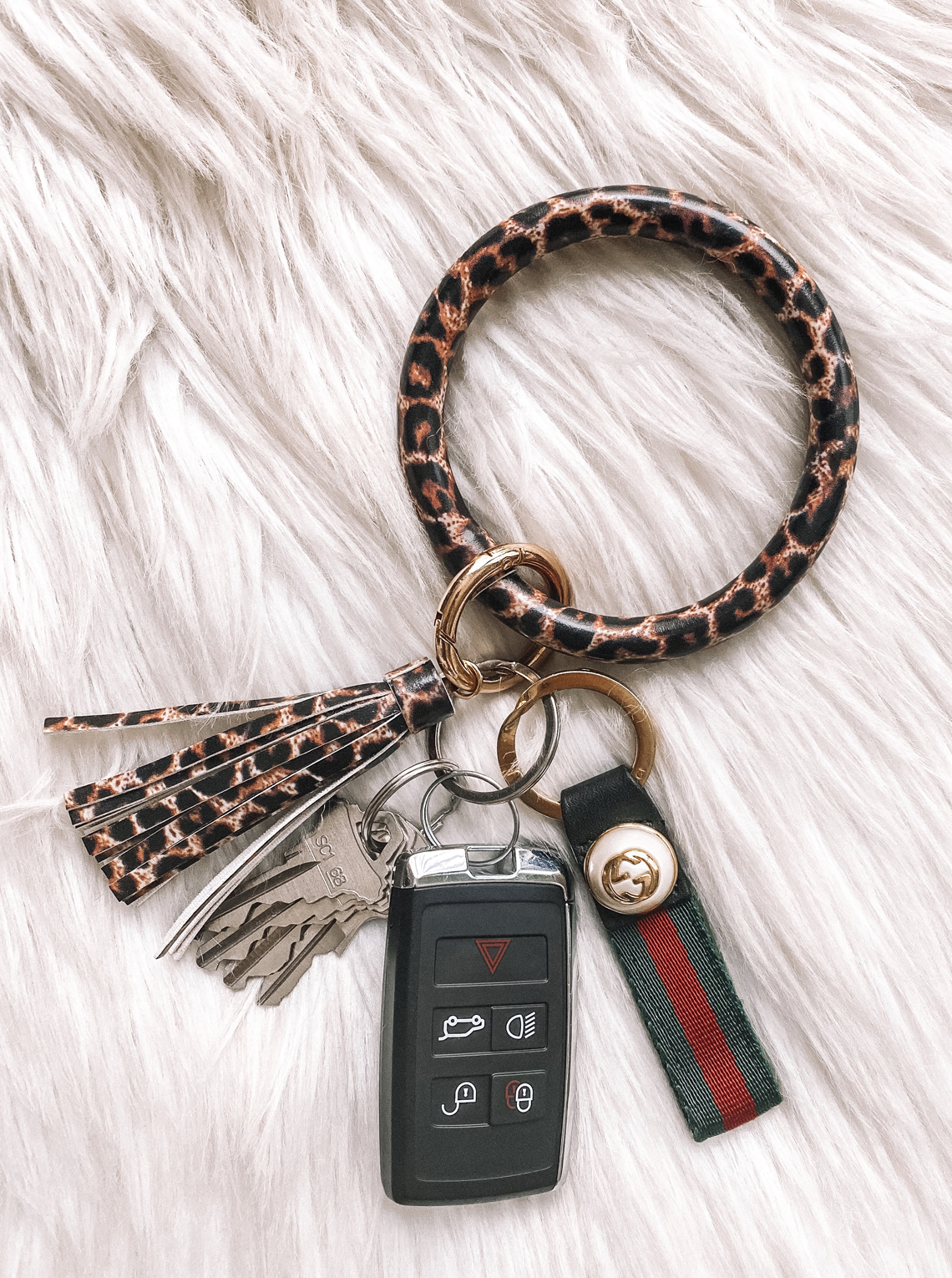 leopard key ring bracelet
