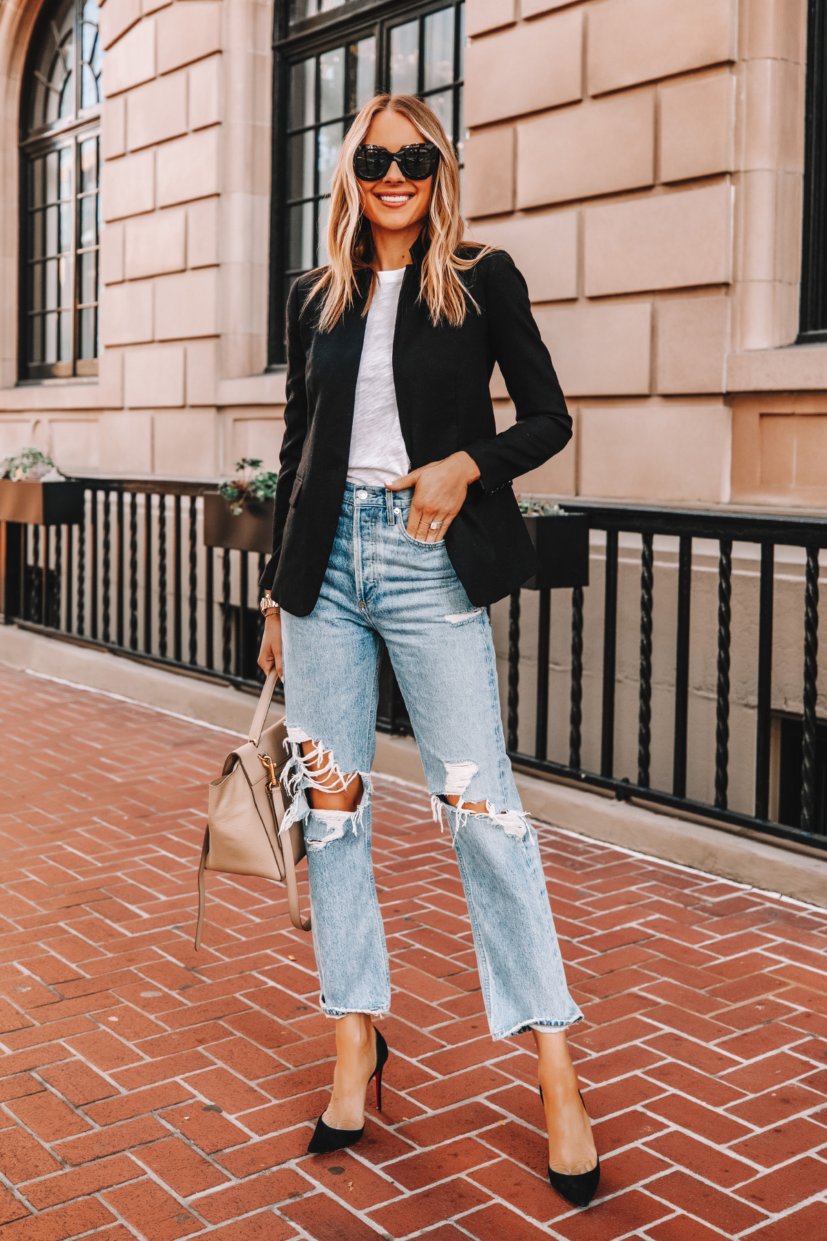 A Sophisticated Business Casual Outfit With My Favorite Black Leather Jacket  - Fashion Jackson