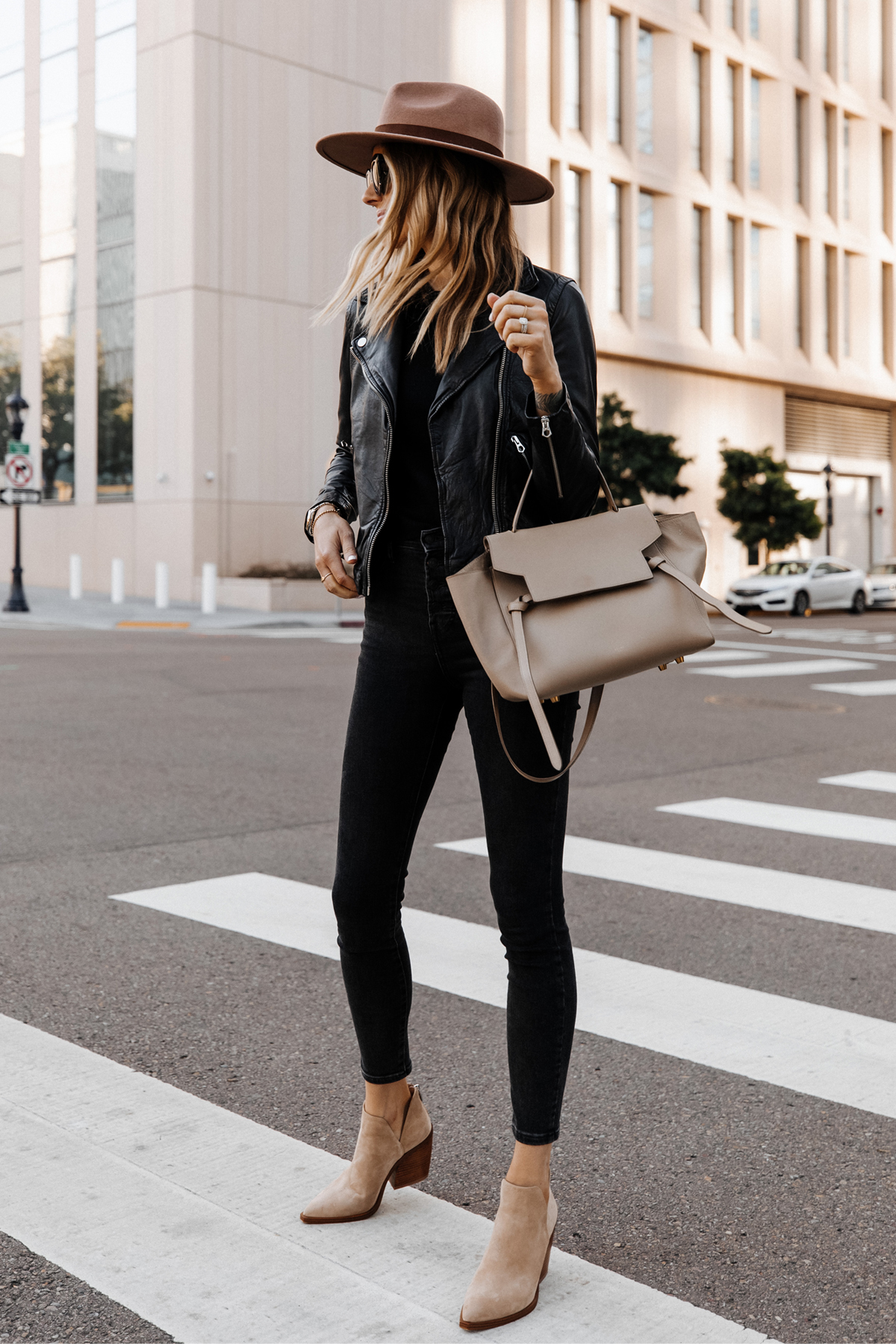 Black jeans with tan boots best sale