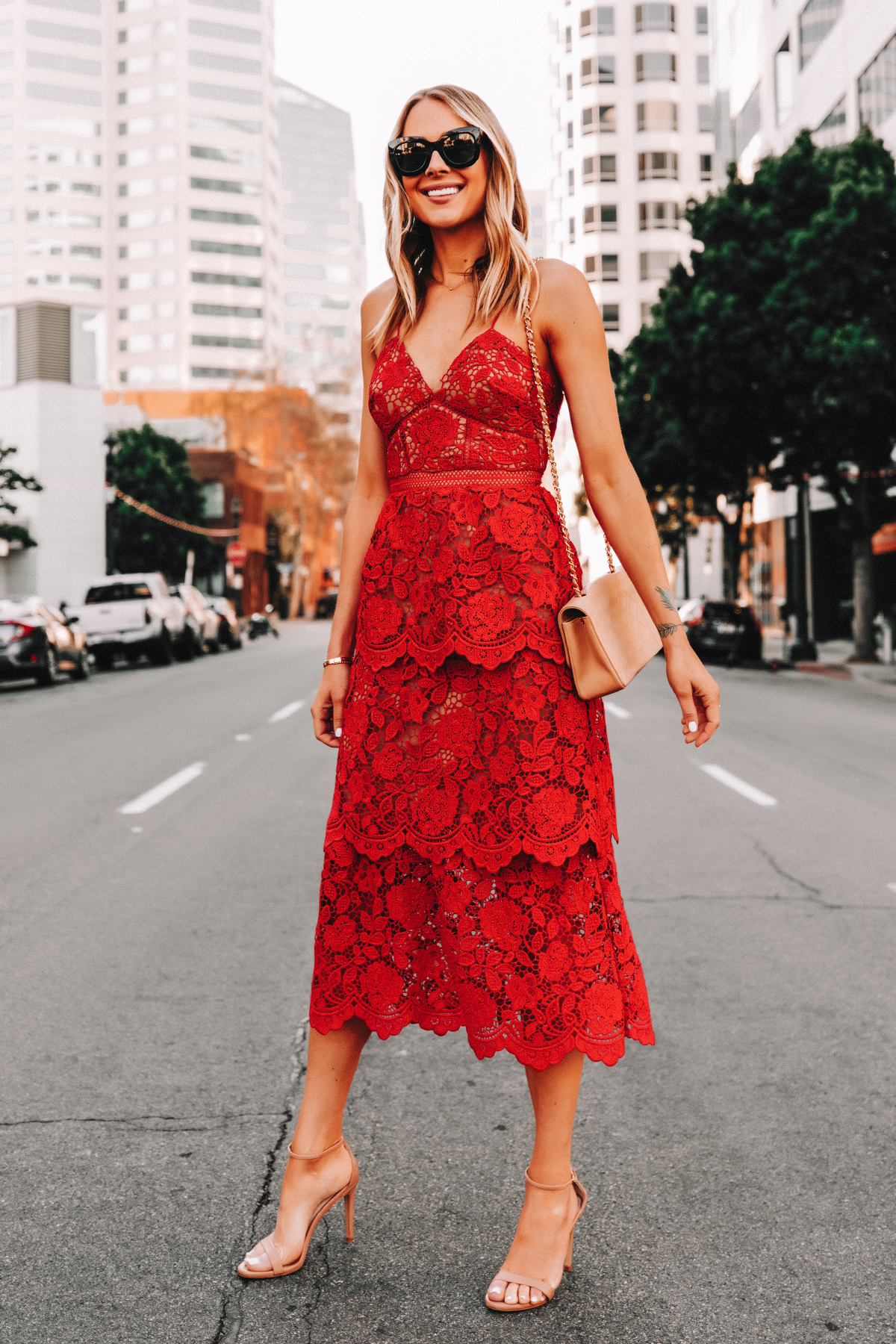 spring red dress