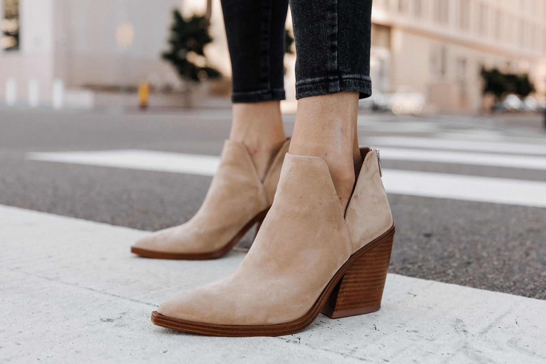 Fashion Jackson Wearing Vince Camuto Gigetta Booties Tortilla Suede