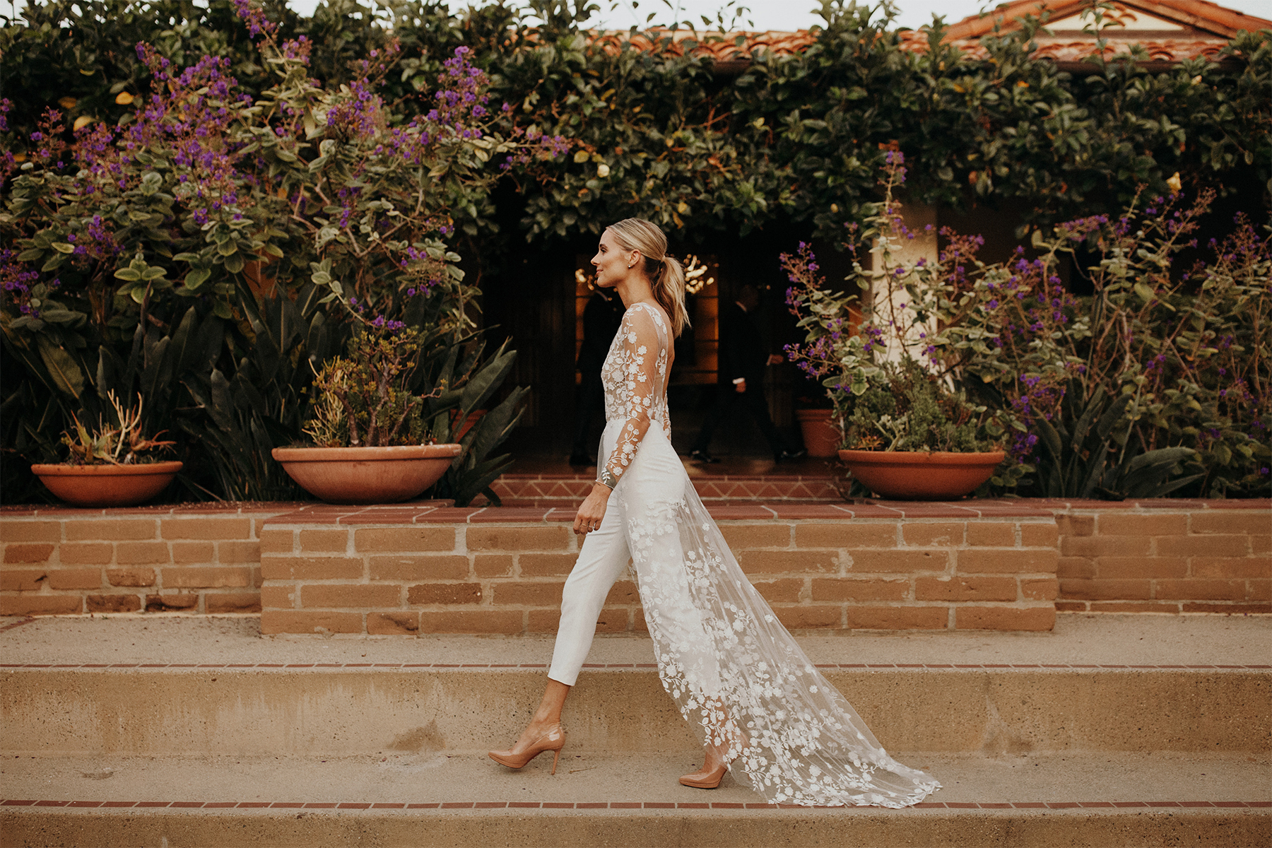 white romper wedding dress