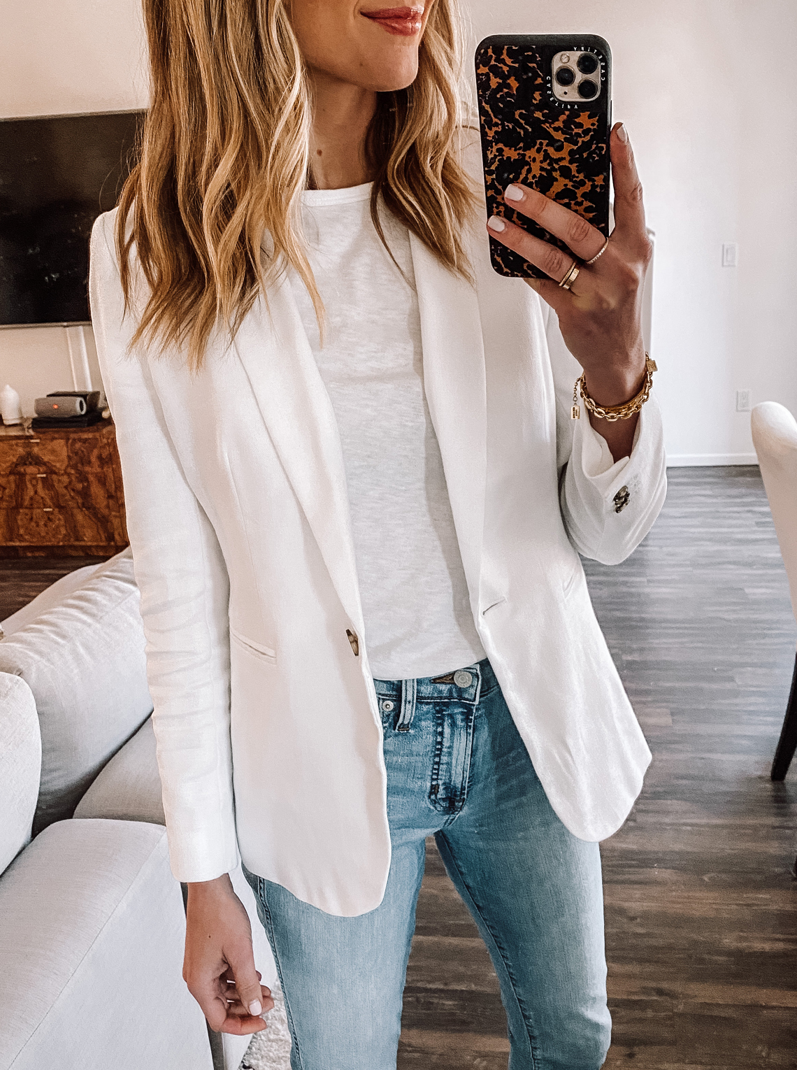 white blazer casual outfit