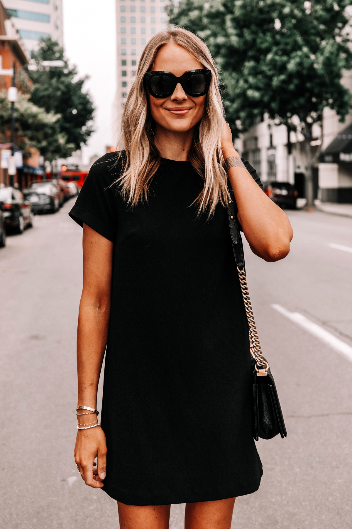 Simple black 2025 shift dress