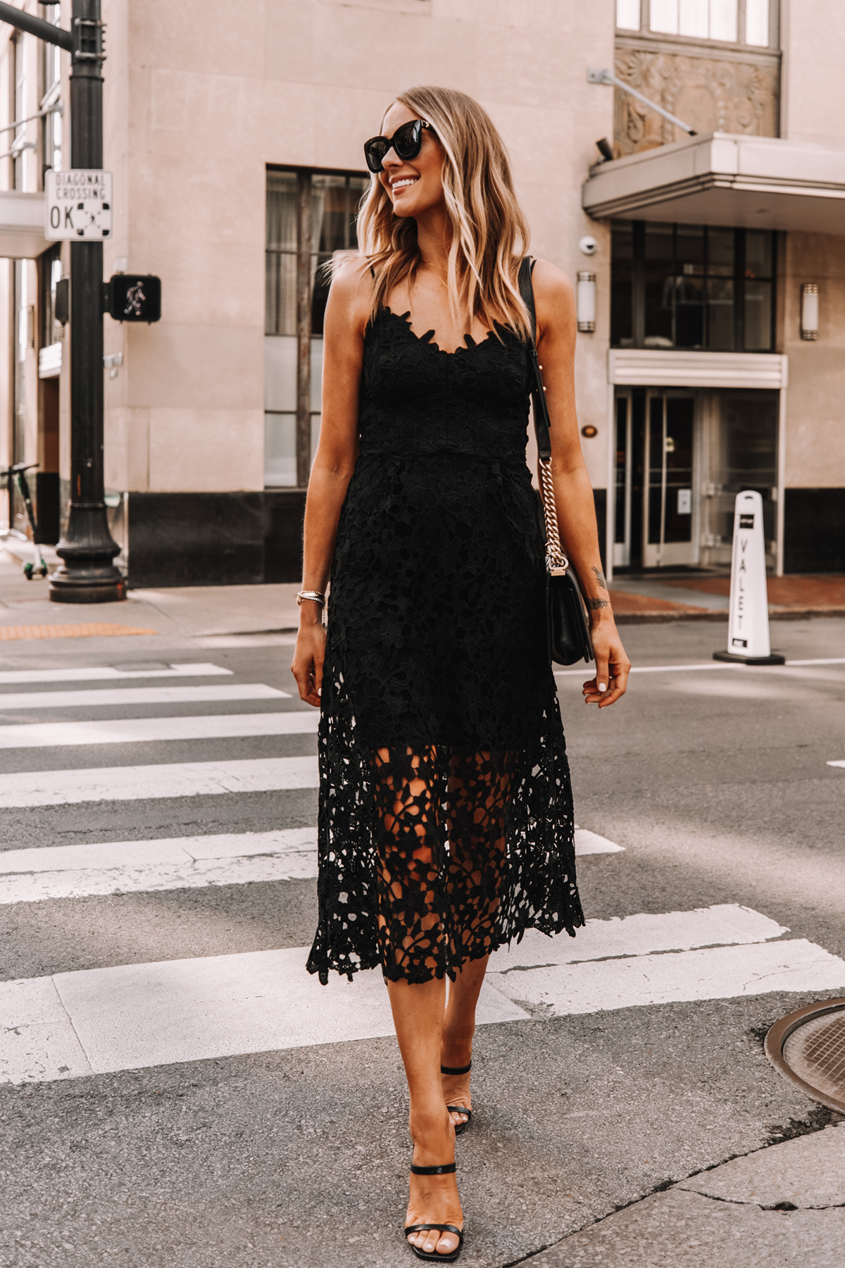 black lace cocktail dress