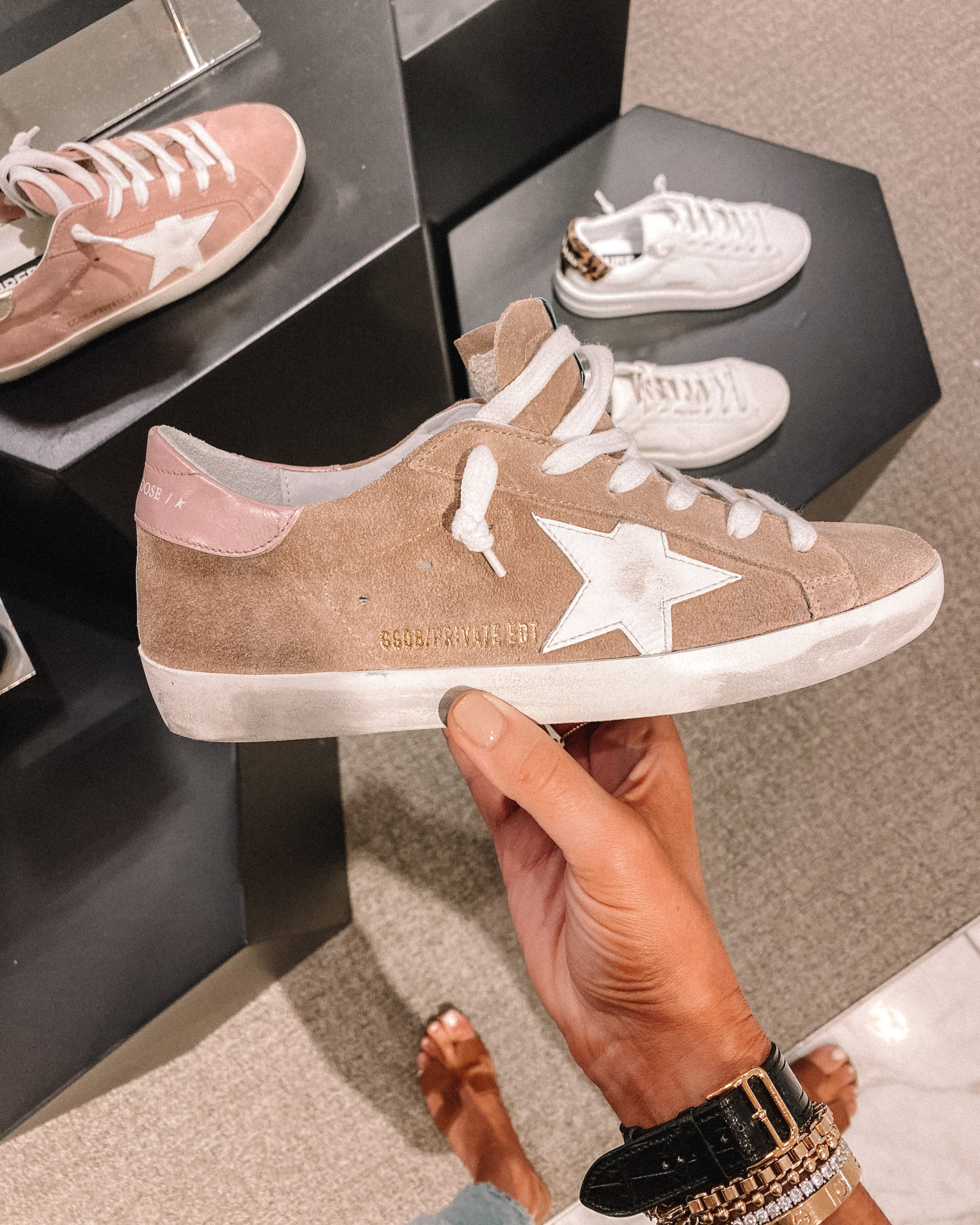 golden goose camel suede