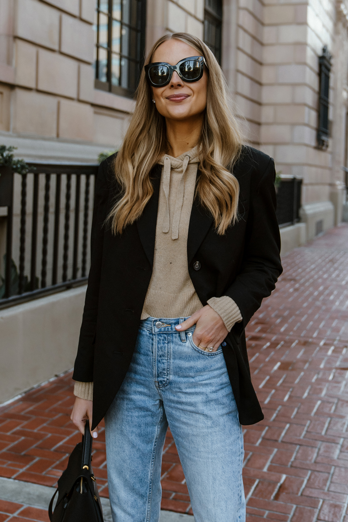 Always Chic Black Blazer and Jeans