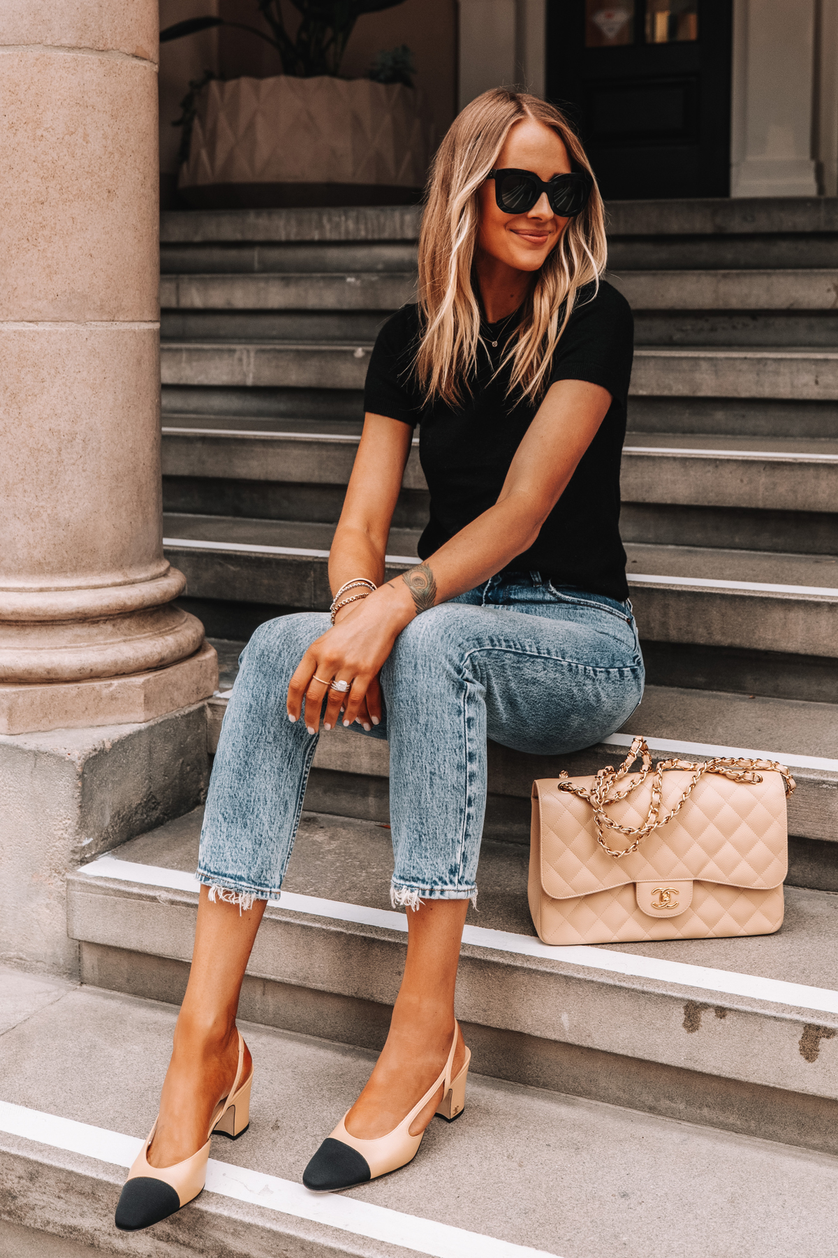 beige slingbacks