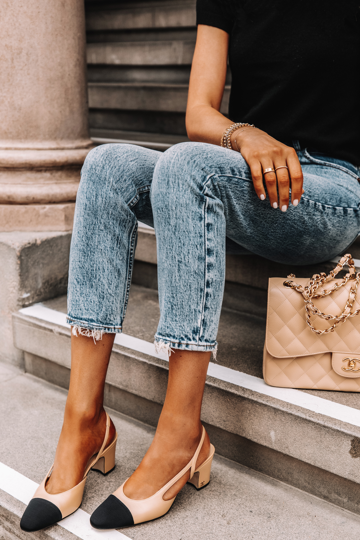 beige slingbacks