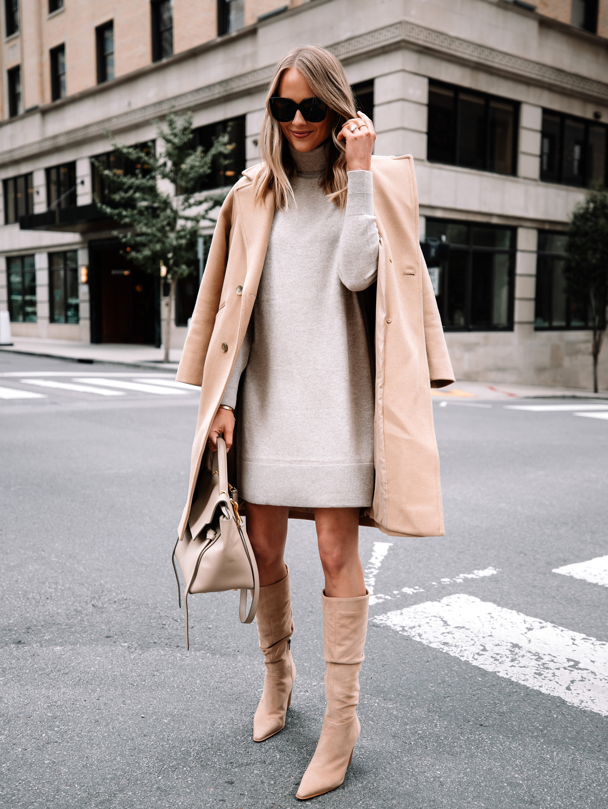 A Monochrome Fall Outfit in Everlane's Cashmere Sweater Dress - Fashion  Jackson