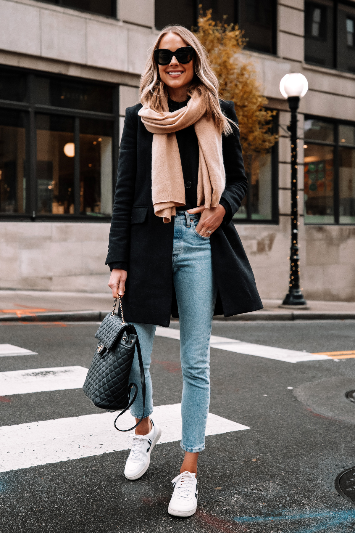 Fashion-Jackson-Wearing-Black-Wool-Coat-Levis-Jeans-Veja-Sneakers-Camel-Scarf-Chanel-Urban-Spirit-Backpack-Winter-Outfit-Street-Style.jpg