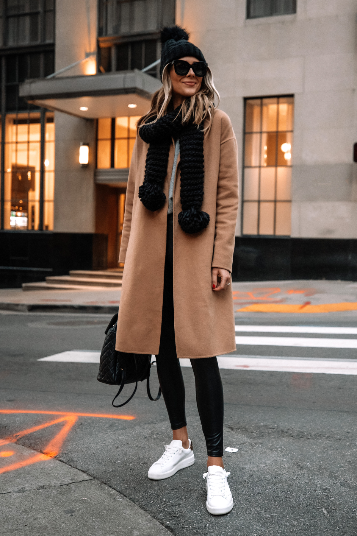 Winter Look: Blanket Scarf & Long Wool Coat