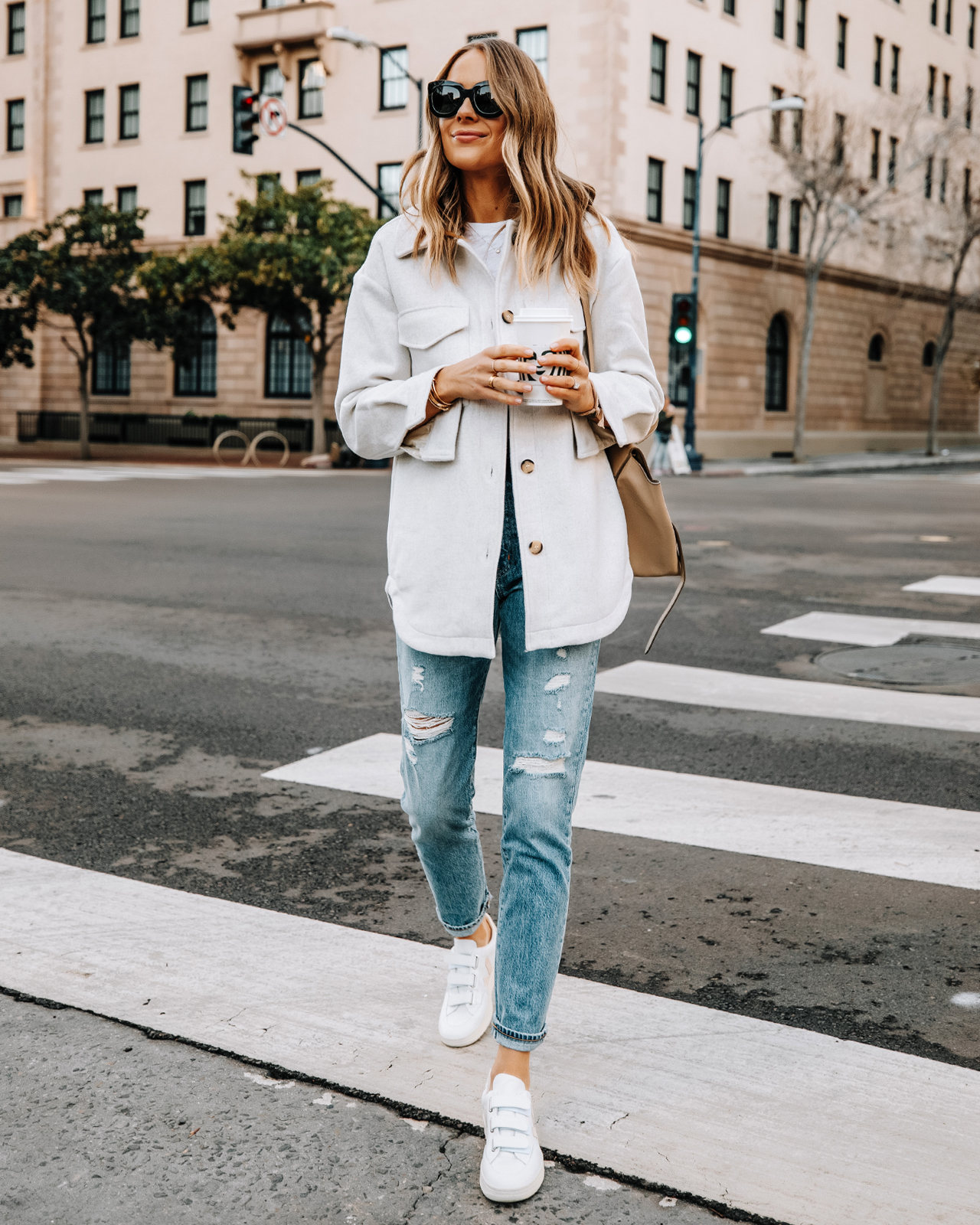 tan sneakers outfit