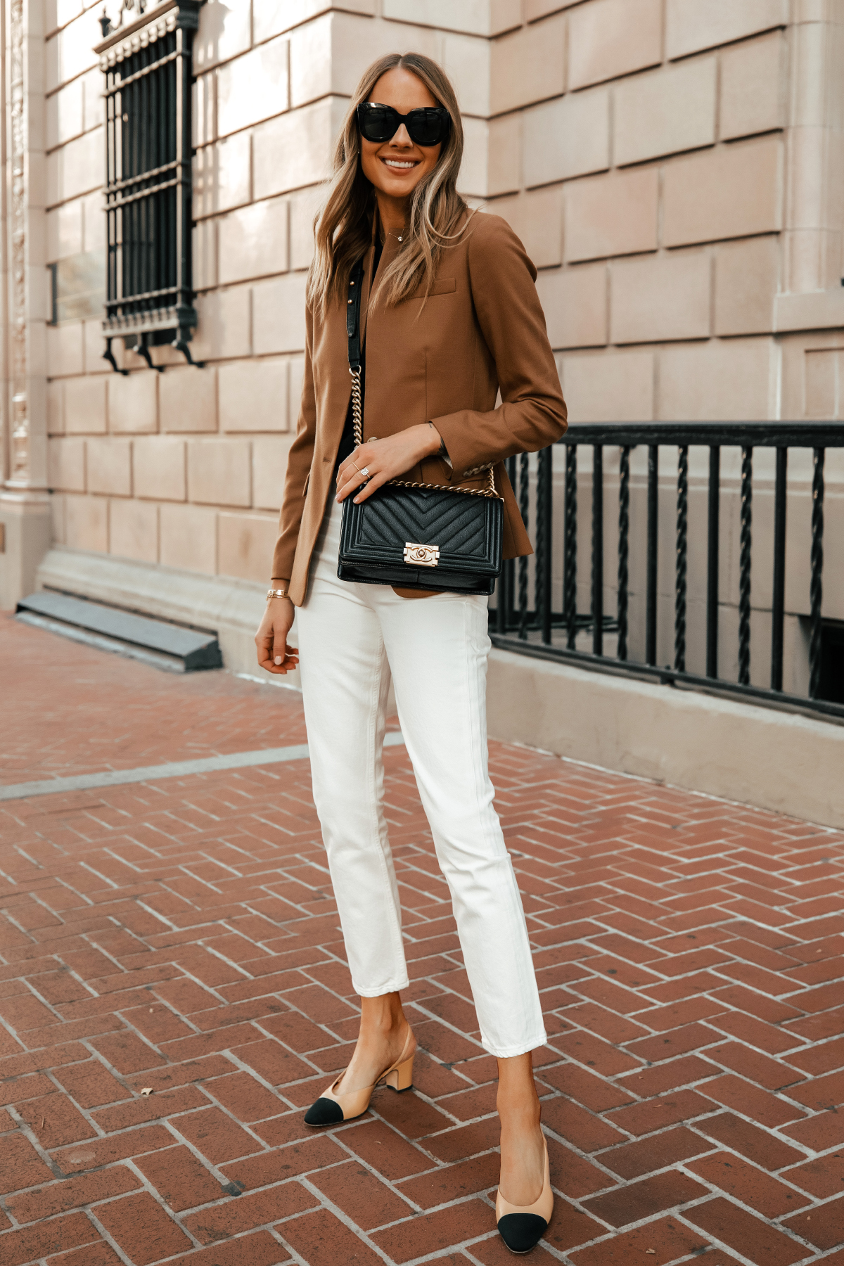 How to Dress Up Jean Shorts With a Black Blazer + Chanel Slingbacks -  Fashion Jackson