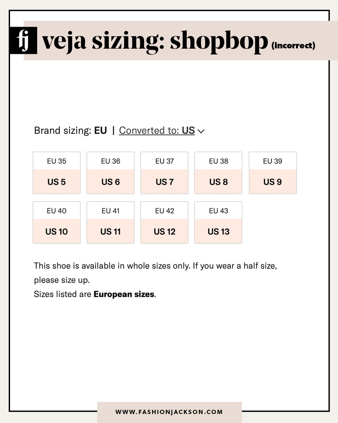 veja sizing shopbop