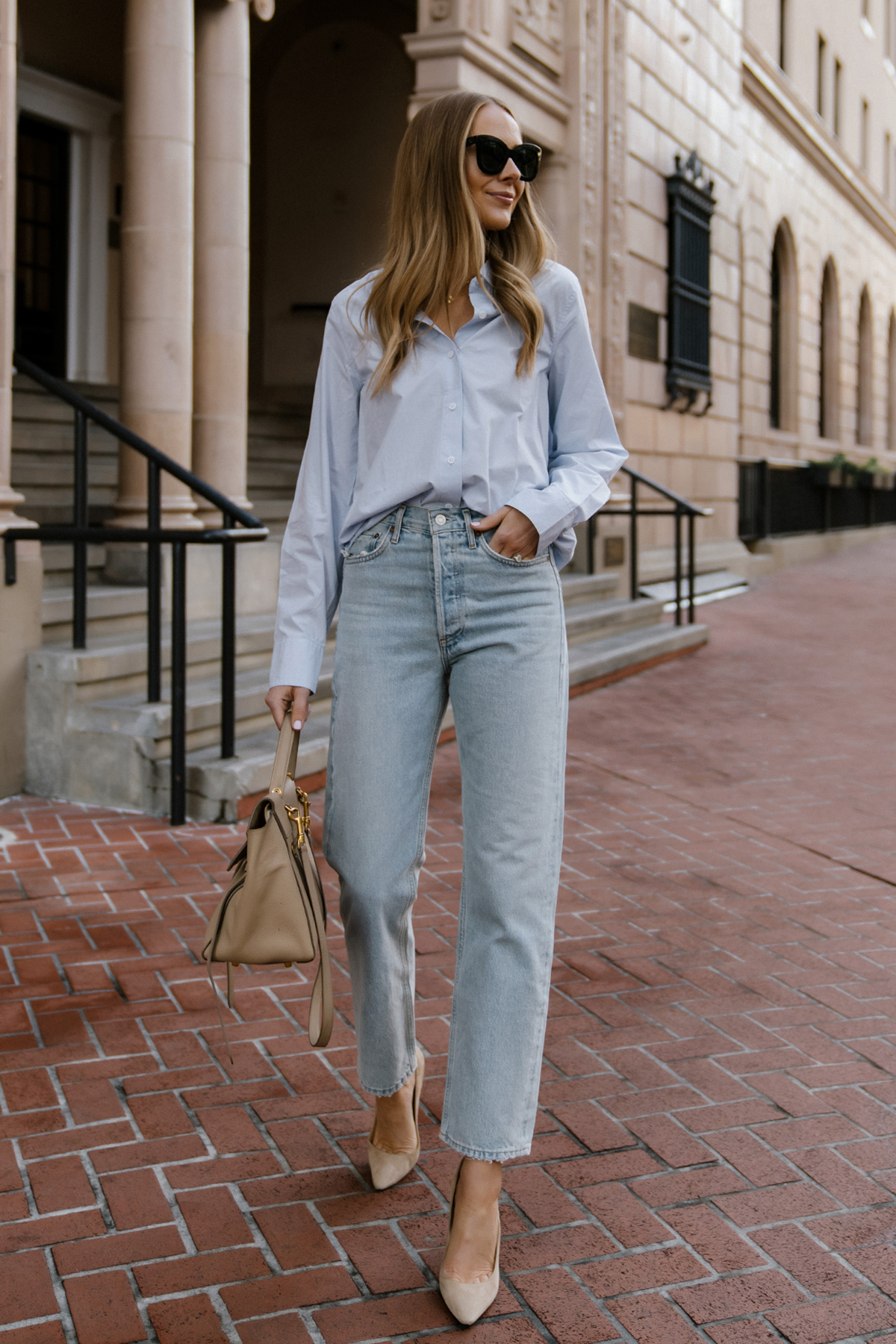 6 Ways to Style a Blue Button Up Shirt - LIFE WITH JAZZ