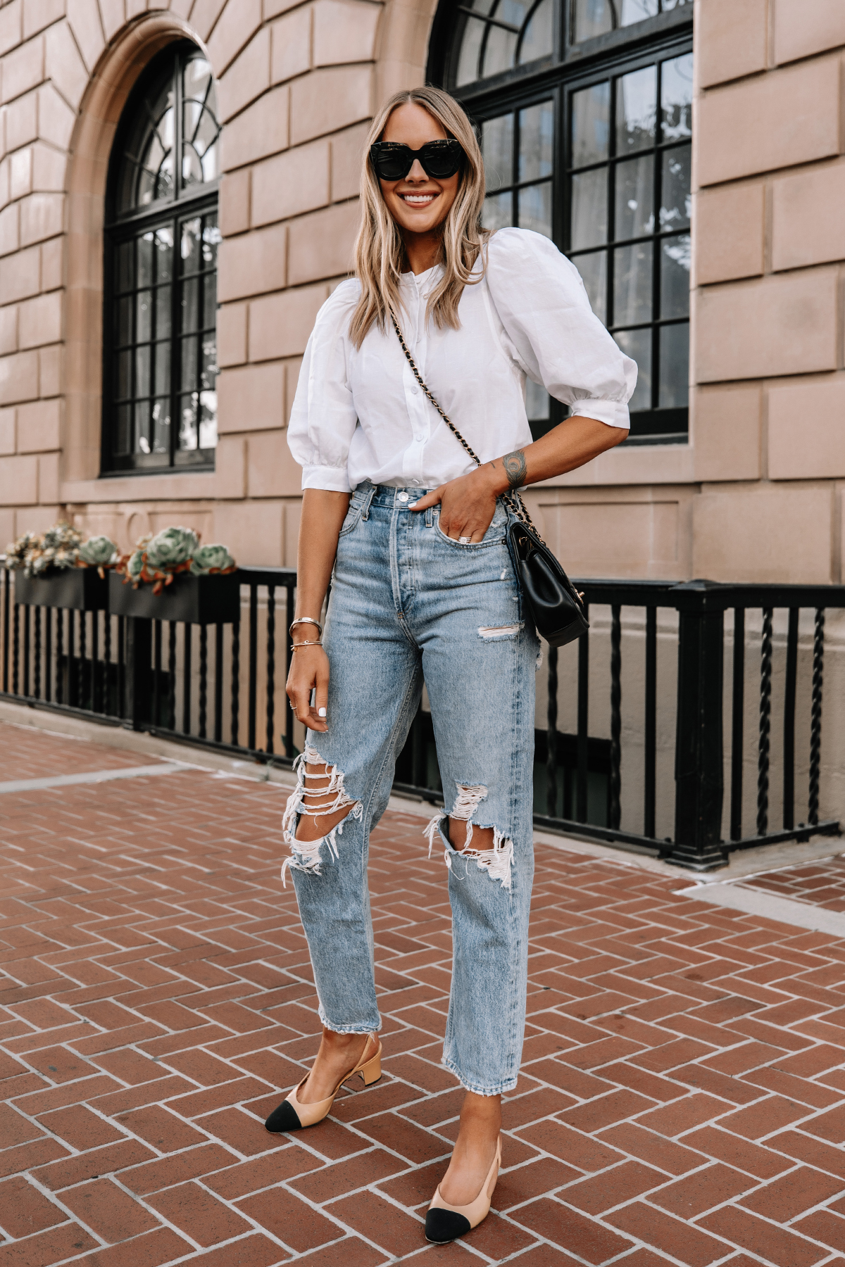 Summer, outfit, ideas, button down, distressed