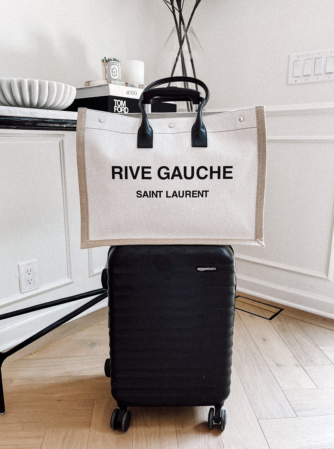 Fashion Jackson YSL Rive Gauche Logo Tote Bag Amazon Luggage
