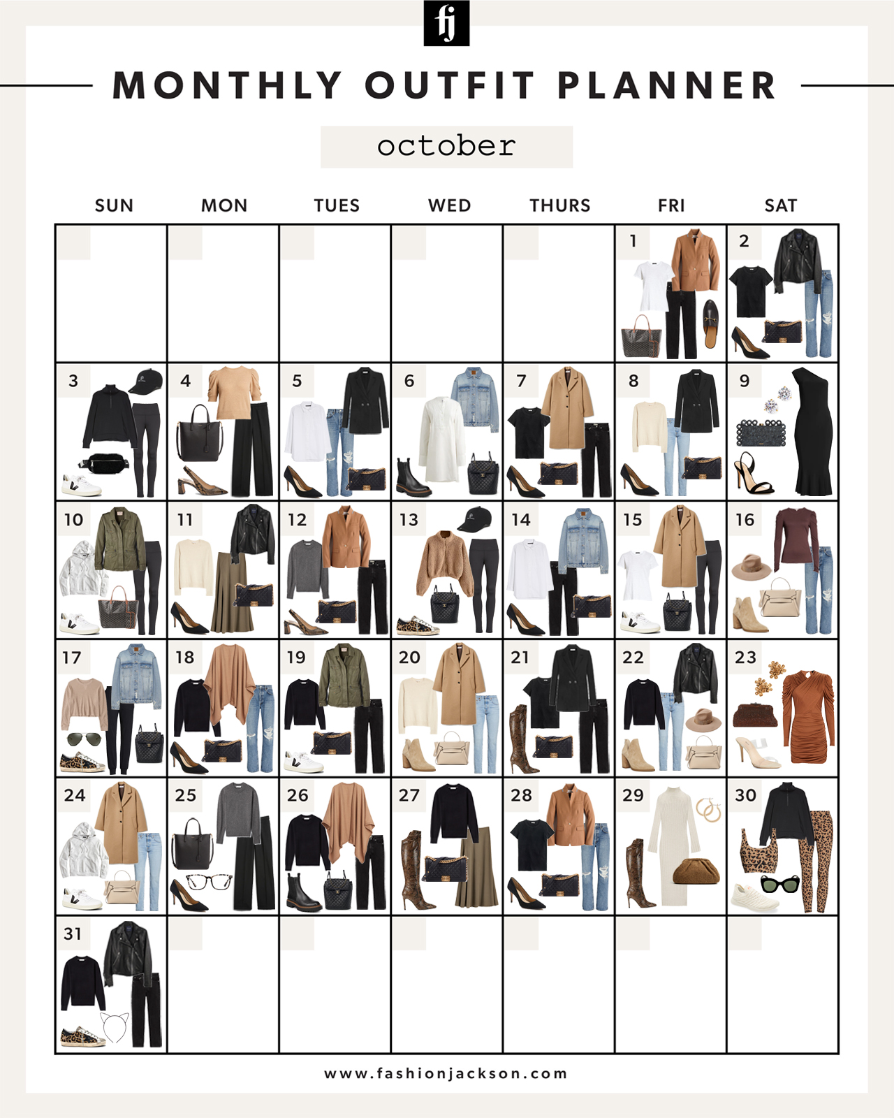 Outfit Ideas for Every Day in October - Fashion Jackson