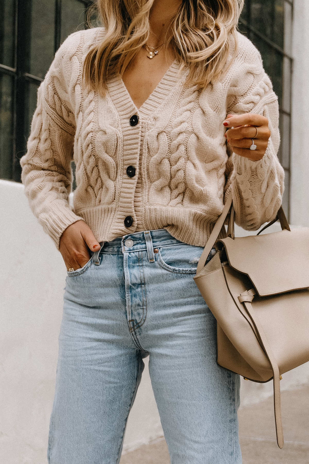 Fall Outfits: Chunky Knit Sweater and Boyfriend Jeans